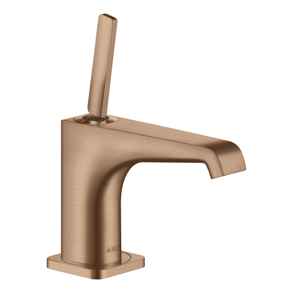 AXOR Citterio E Single Pin Handle Pillar Faucet 90 without Waste Set from Brandt in Brushed Red Gold finish