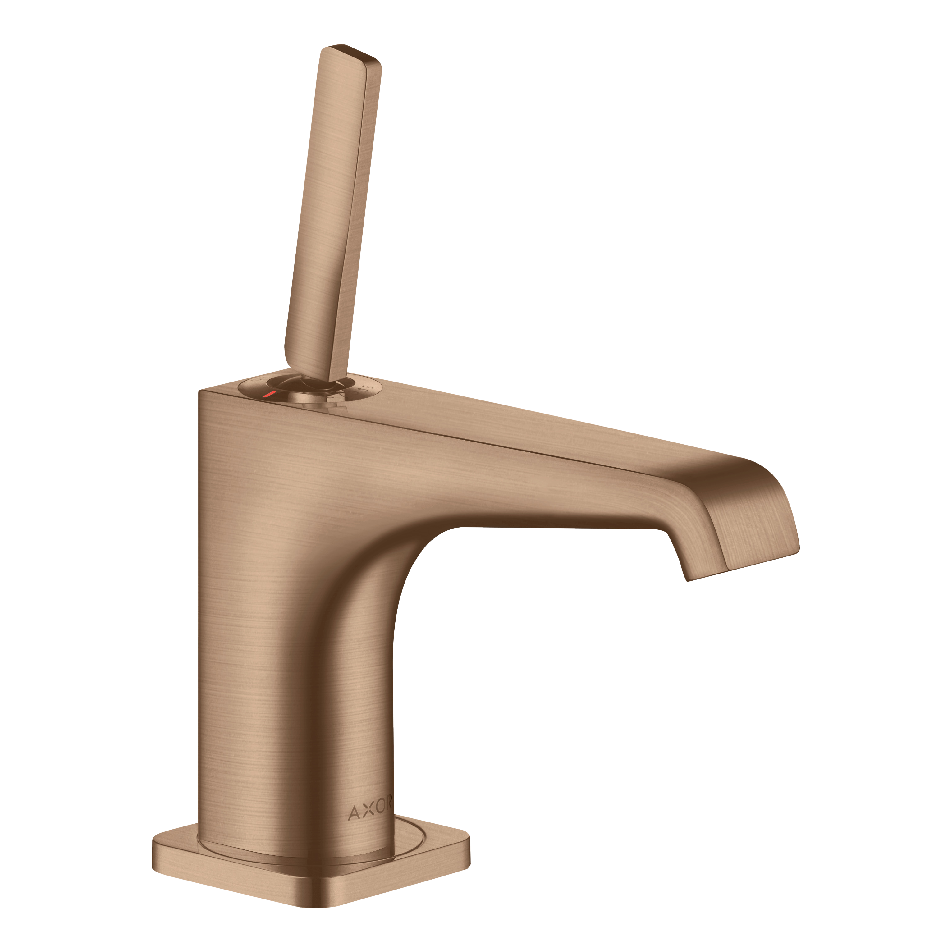 AXOR Citterio E Single Pin Handle Pillar Faucet 90 without Waste Set from Brandt in Brushed Red Gold finish