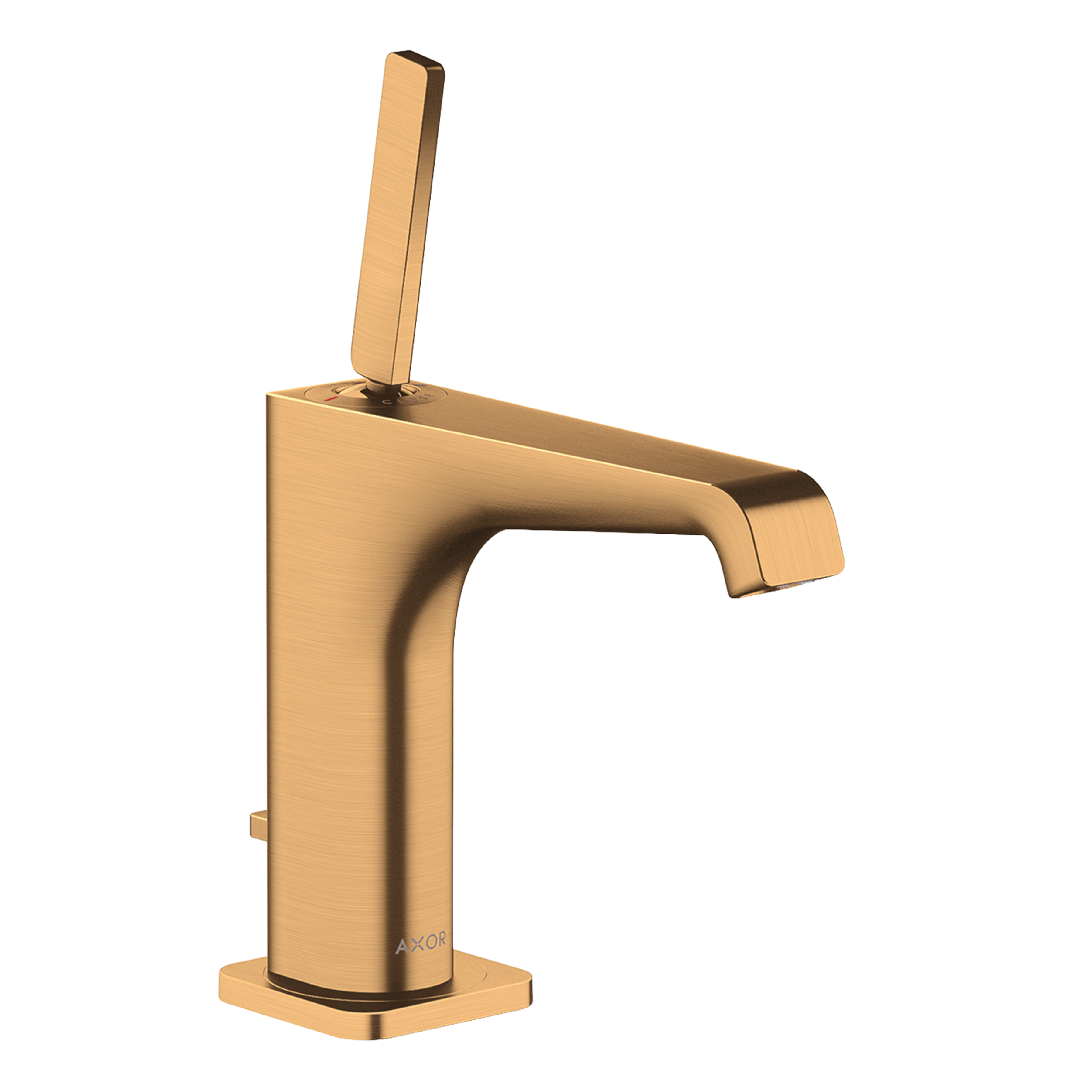 AXOR Citterio E Single Pin Handle Basin Mixer Faucet 130 with Pop-Up Waste Set from Brandt in Brushed Gold Optic finish