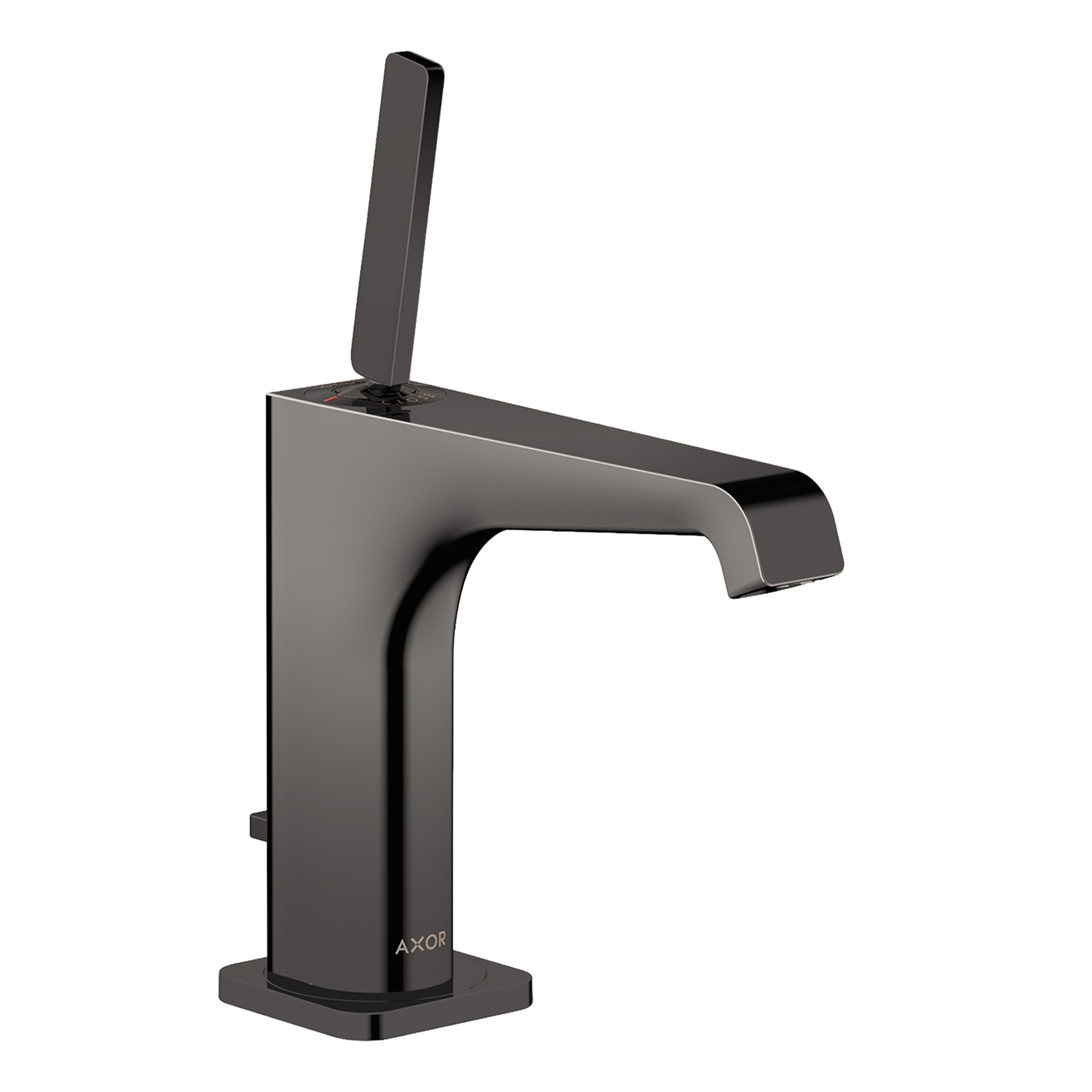 AXOR Citterio E Single Pin Handle Basin Mixer Faucet 130 with Pop-Up Waste Set from Brandt in Polished Black Chrome finish