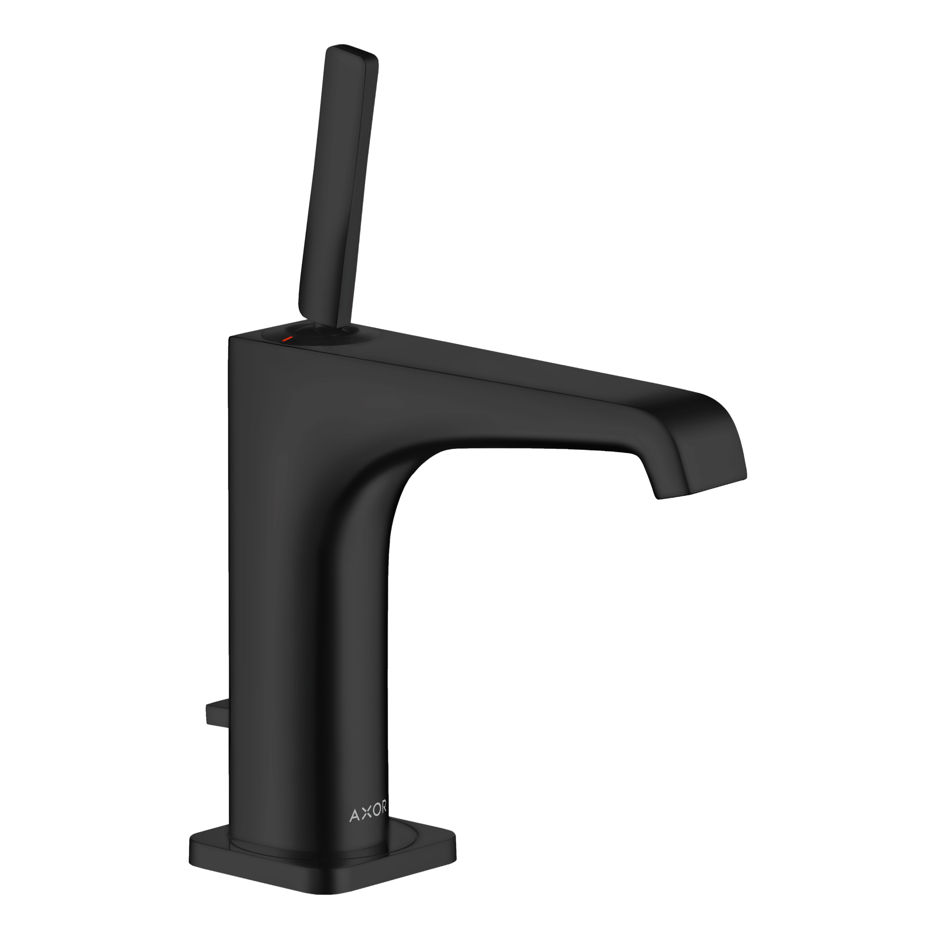 AXOR Citterio E Single Pin Handle Basin Mixer Faucet 130 with Pop-Up Waste Set from Brandt in Matt Black finish