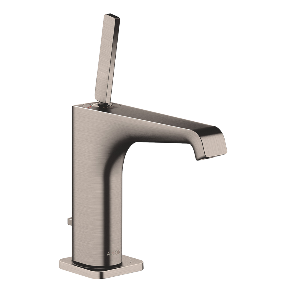 AXOR Citterio E Single Pin Handle Basin Mixer Faucet 130 with Pop-Up Waste Set from Brandt in Stainless Steel Optic finish