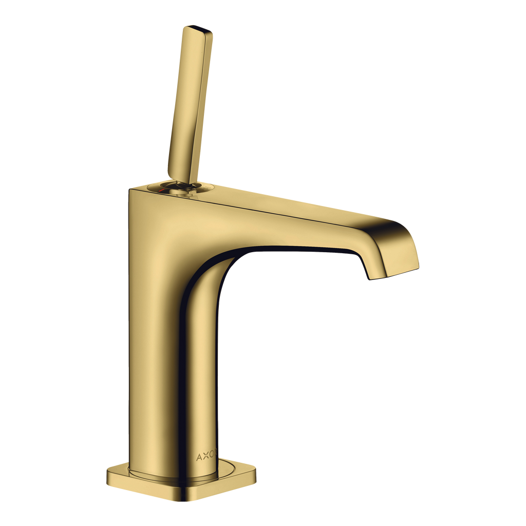 AXOR Citterio E Single Pin Handle Basin Mixer Faucet 130 with Open Waste Set from Brandt in Polished Gold Optic finish
