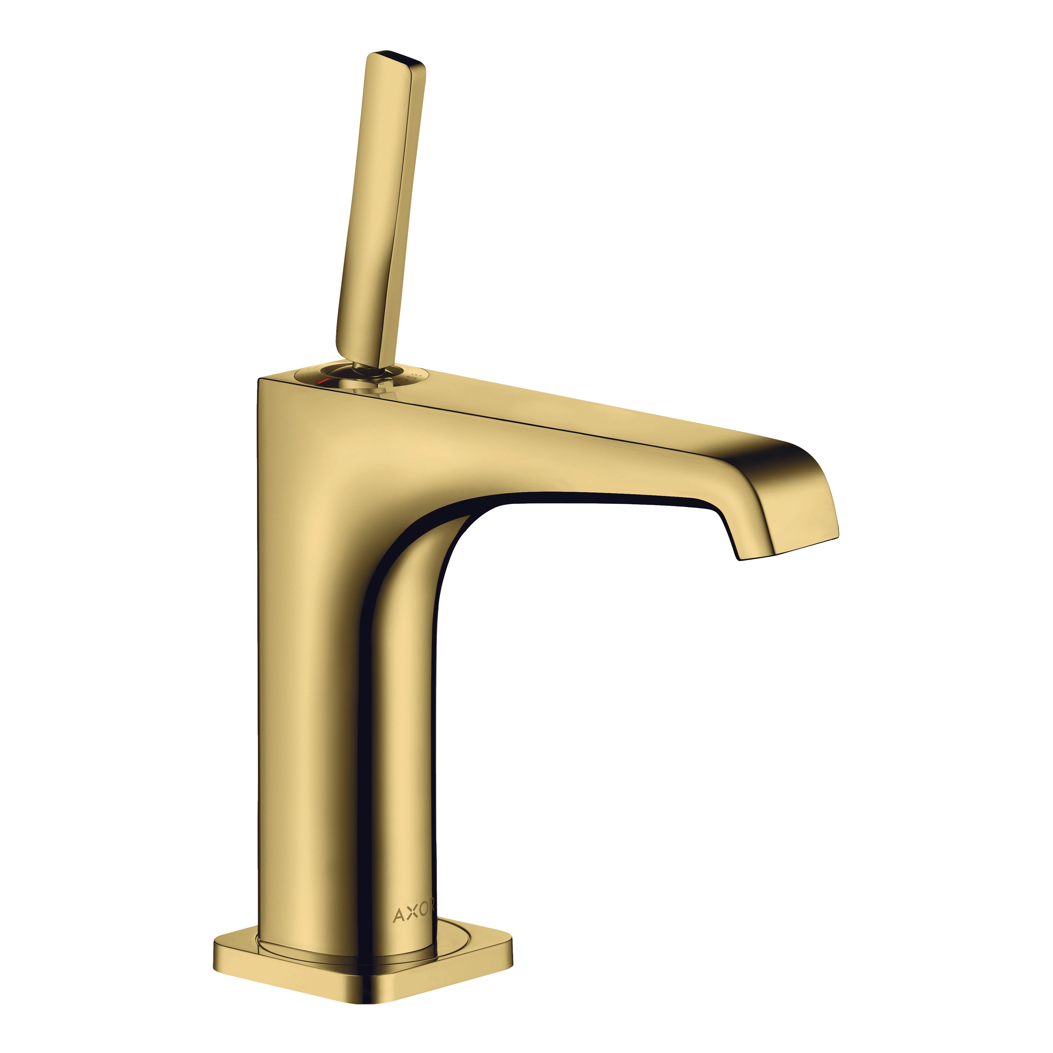 AXOR Citterio E Single Pin Handle Basin Mixer Faucet 130 with Open Waste Set from Brandt in Polished Gold Optic finish