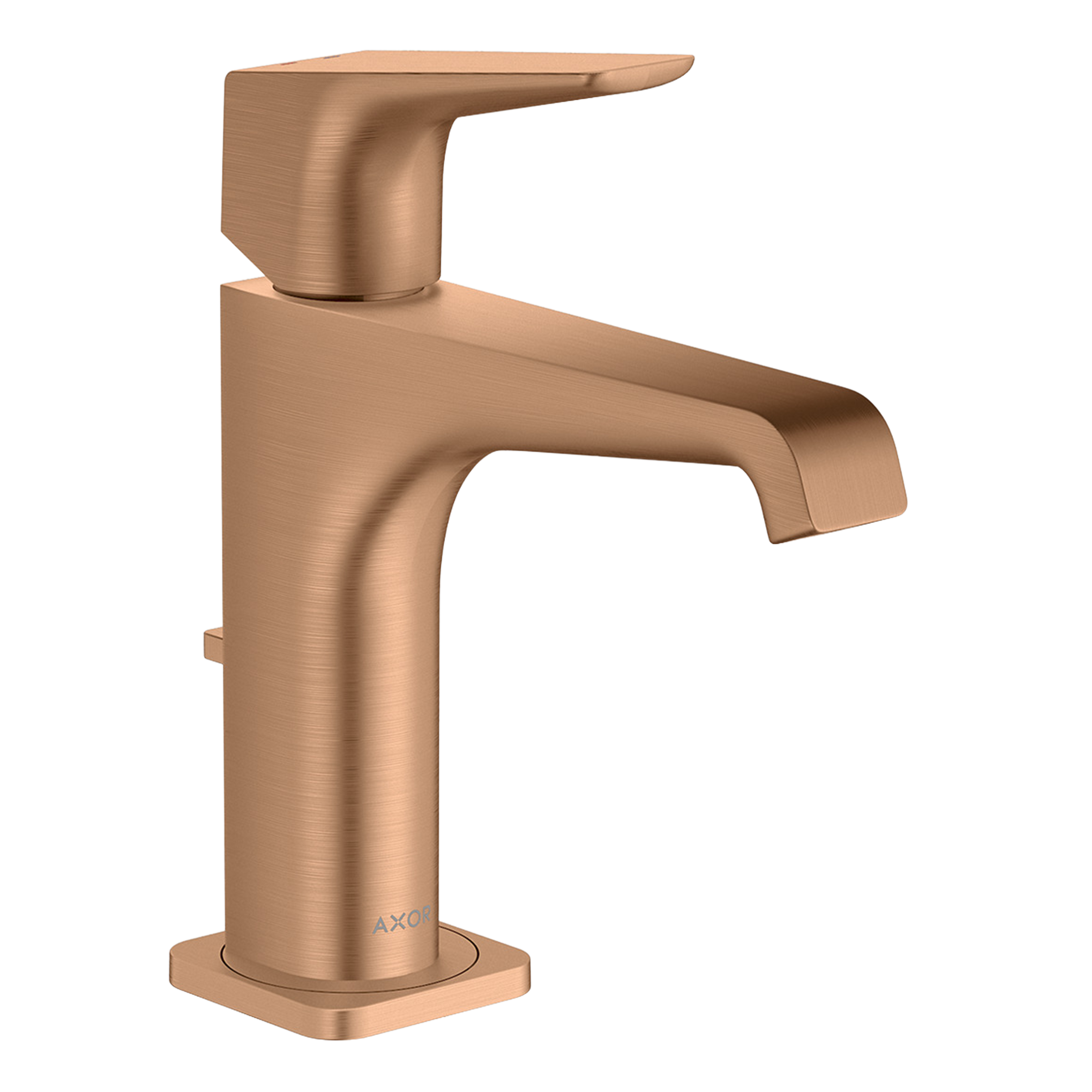AXOR Citterio E Single Lever Handle Basin Mixer Faucet 130 with Pop-Up Waste Set from Brandt in Brushed Bronze finish