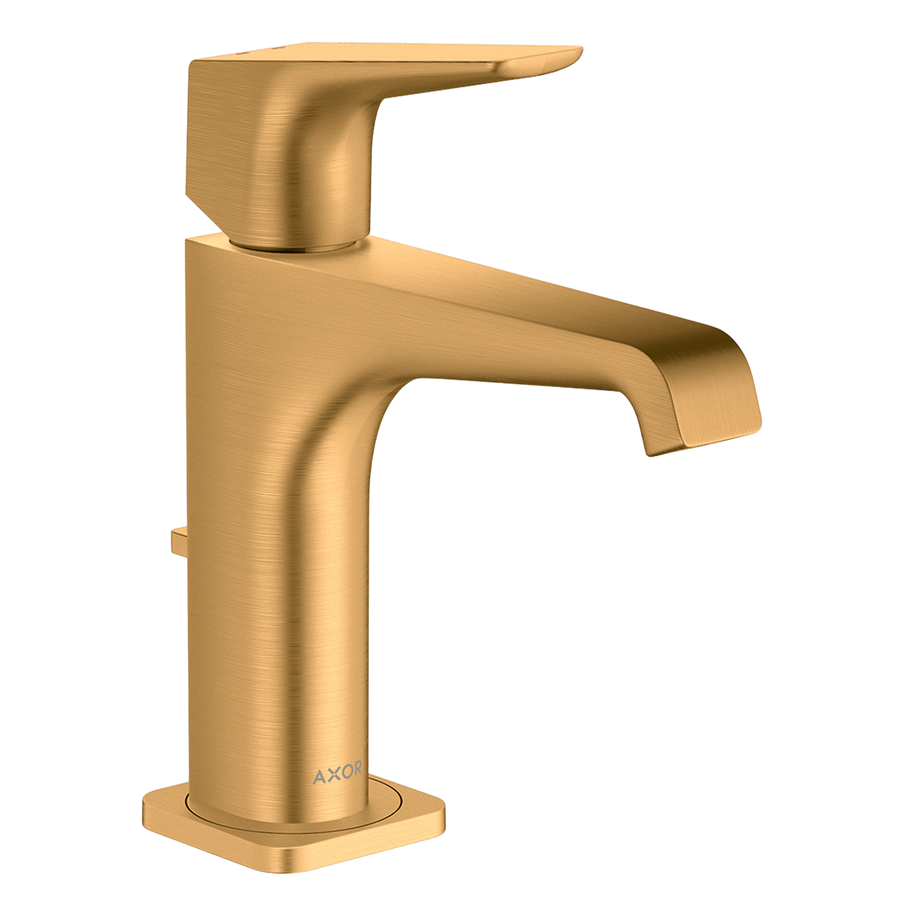 AXOR Citterio E Single Lever Handle Basin Mixer Faucet 130 with Pop-Up Waste Set from Brandt in Brushed Gold Optic finish