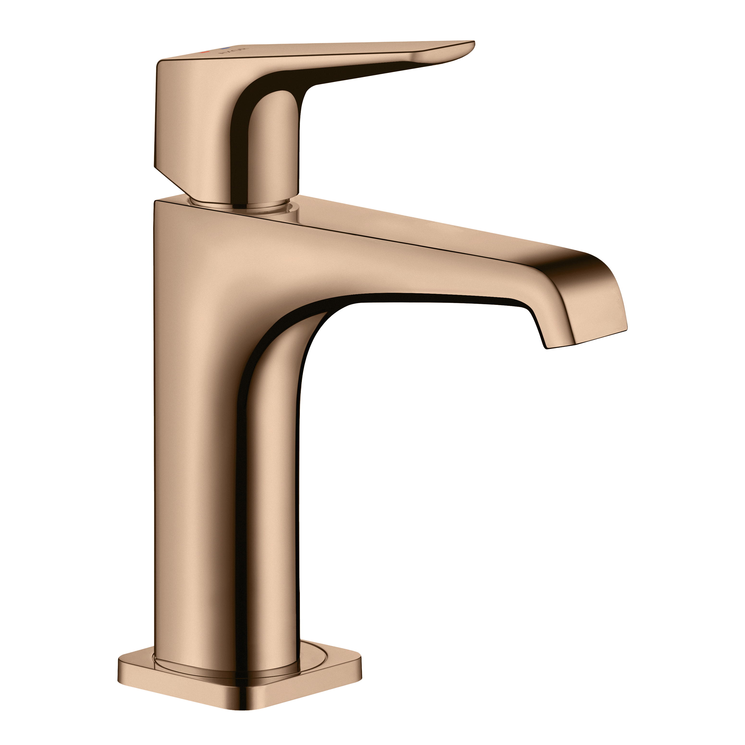 AXOR Citterio E Single Lever Handle Basin Mixer Faucet 130 with Open Waste Set from Brandt in Polished Red Gold finish
