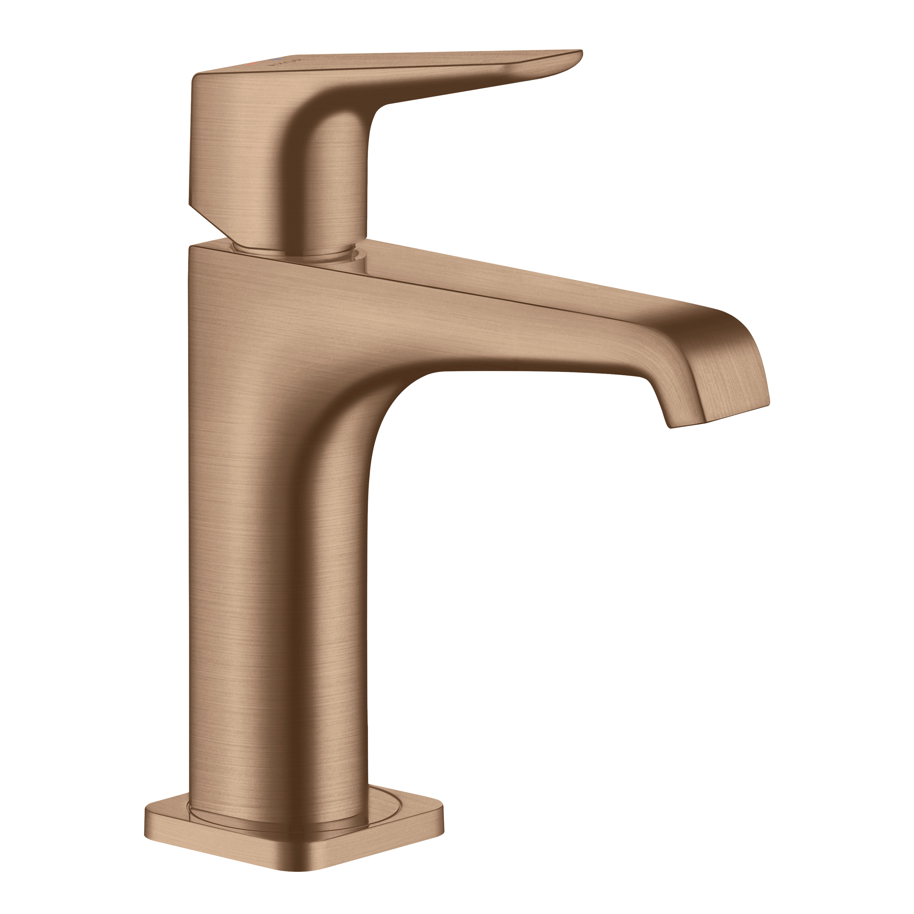 AXOR Citterio E Single Lever Handle Basin Mixer Faucet 130 with Open Waste Set from Brandt in Brushed Red Gold finish