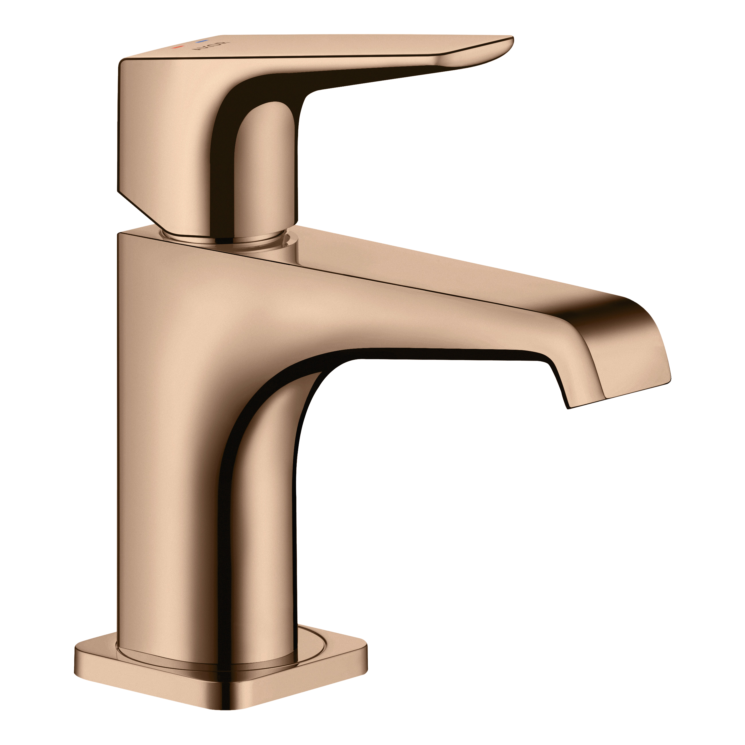 AXOR Citterio E Single Lever Handle Basin Mixer Faucet 90 with Open Waste Set from Brandt in Polished Red Gold finish