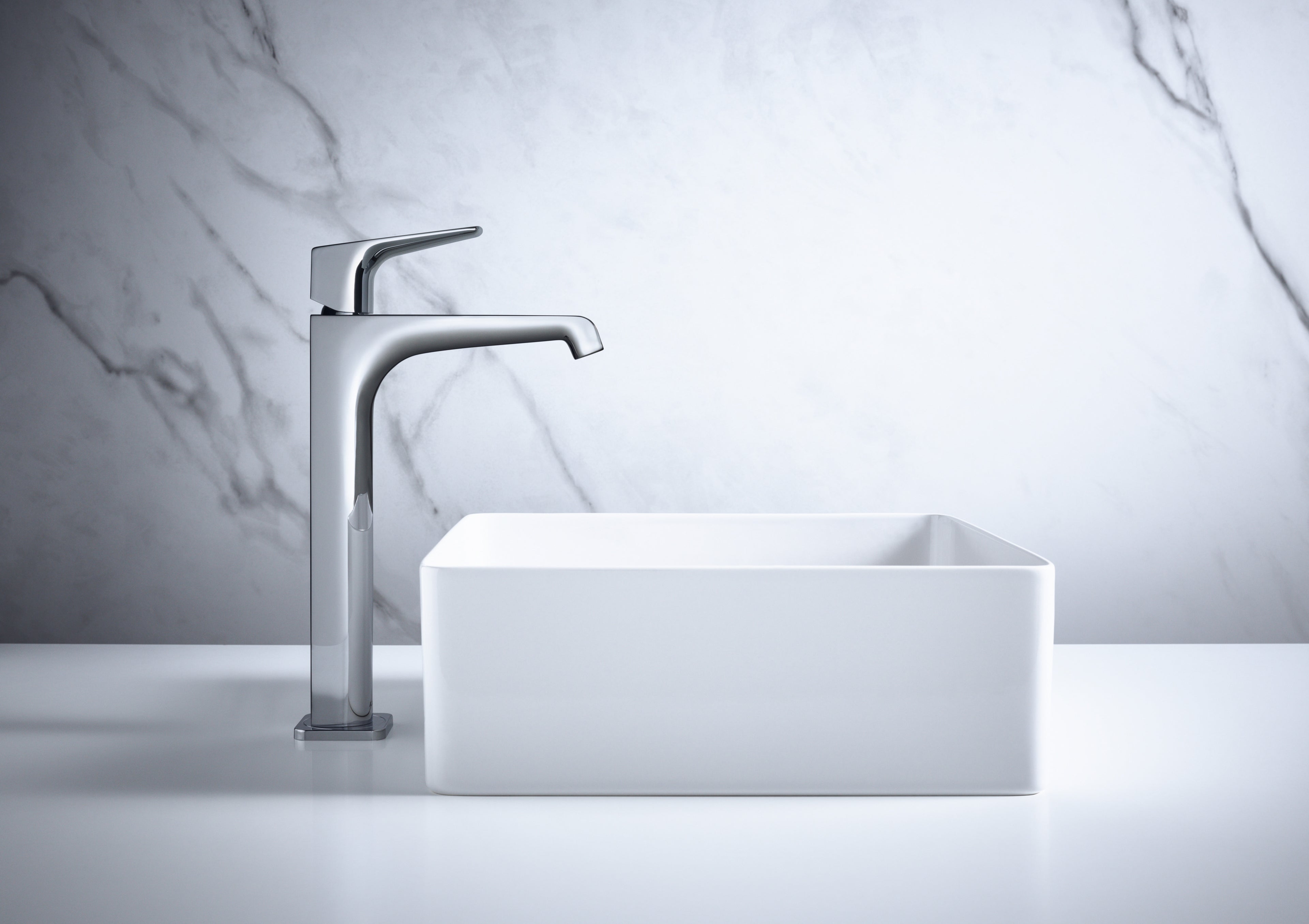 AXOR Citterio E Single Lever Handle Basin Mixer Faucet 250 with Open Waste Set from Brandt in Chrome finish
