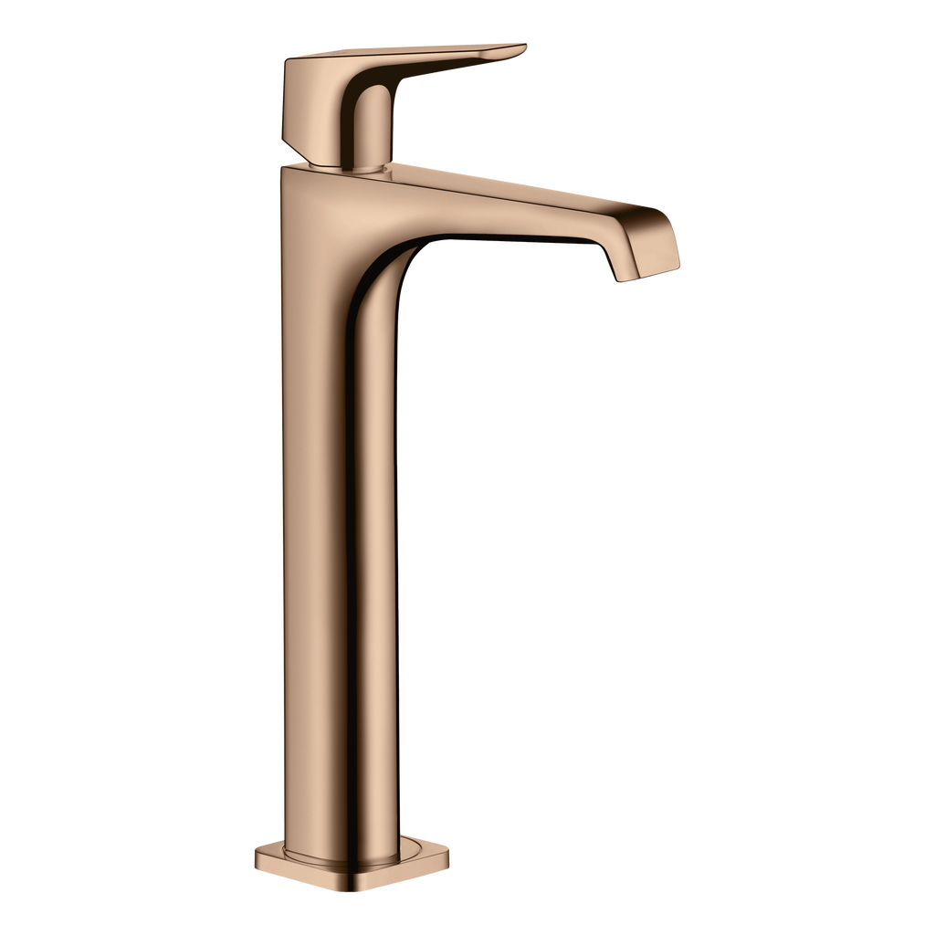 AXOR Citterio E Single Lever Handle Basin Mixer Faucet 250 with Open Waste Set from Brandt in Polished Red Gold finish