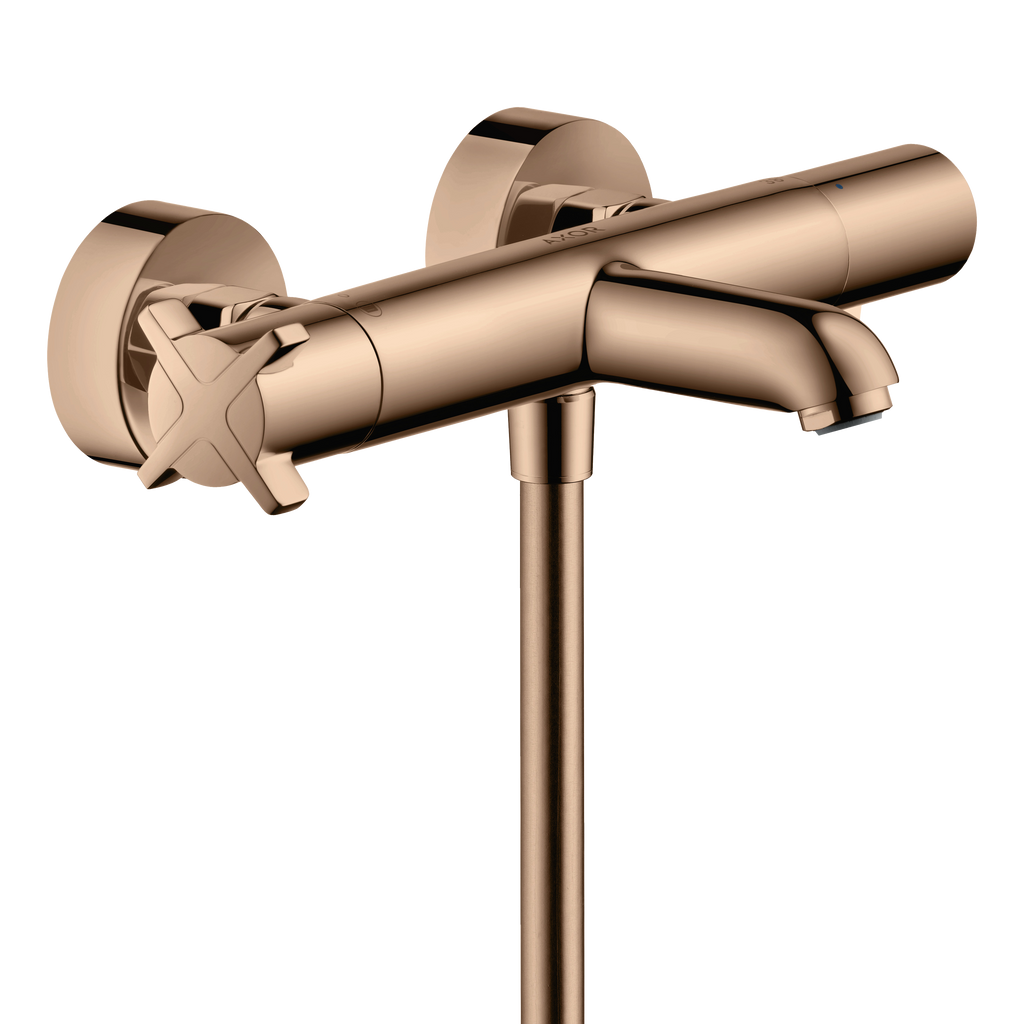 AXOR Citterio E Bath & Shower Thermostatic Mixer Faucet from Brandt in Polished Red Gold finish