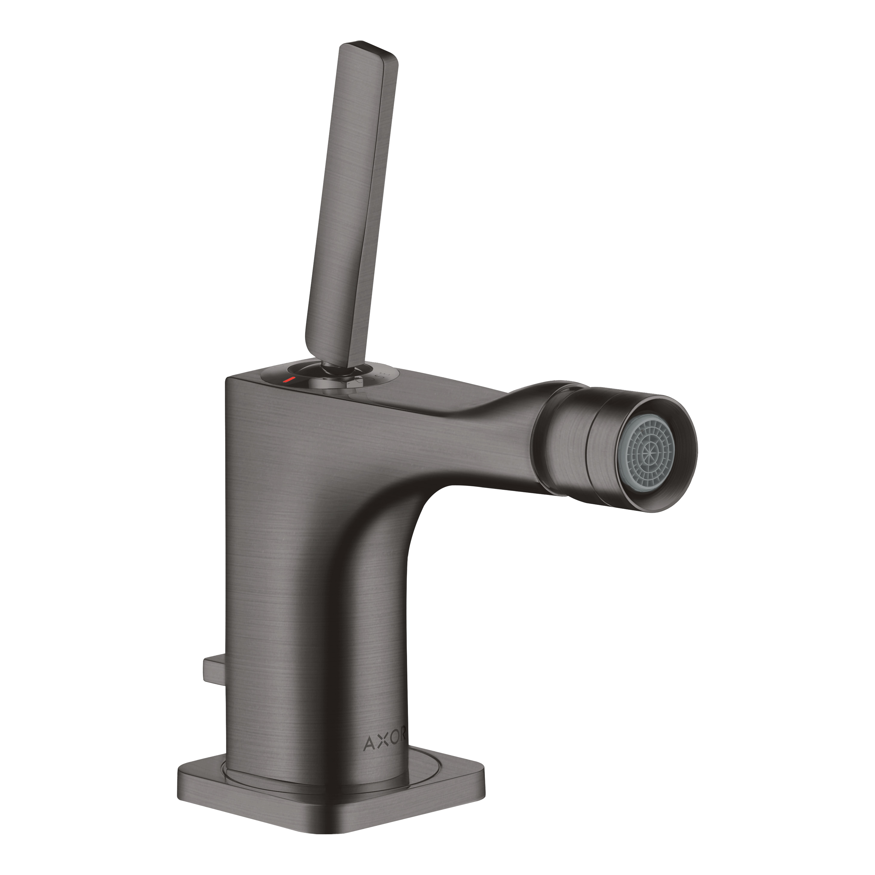 AXOR Citterio E Single Pin Handle Bidet Mixer Faucet with Pop-Up Waste Set from Brandt in Brushed Black Chrome finish