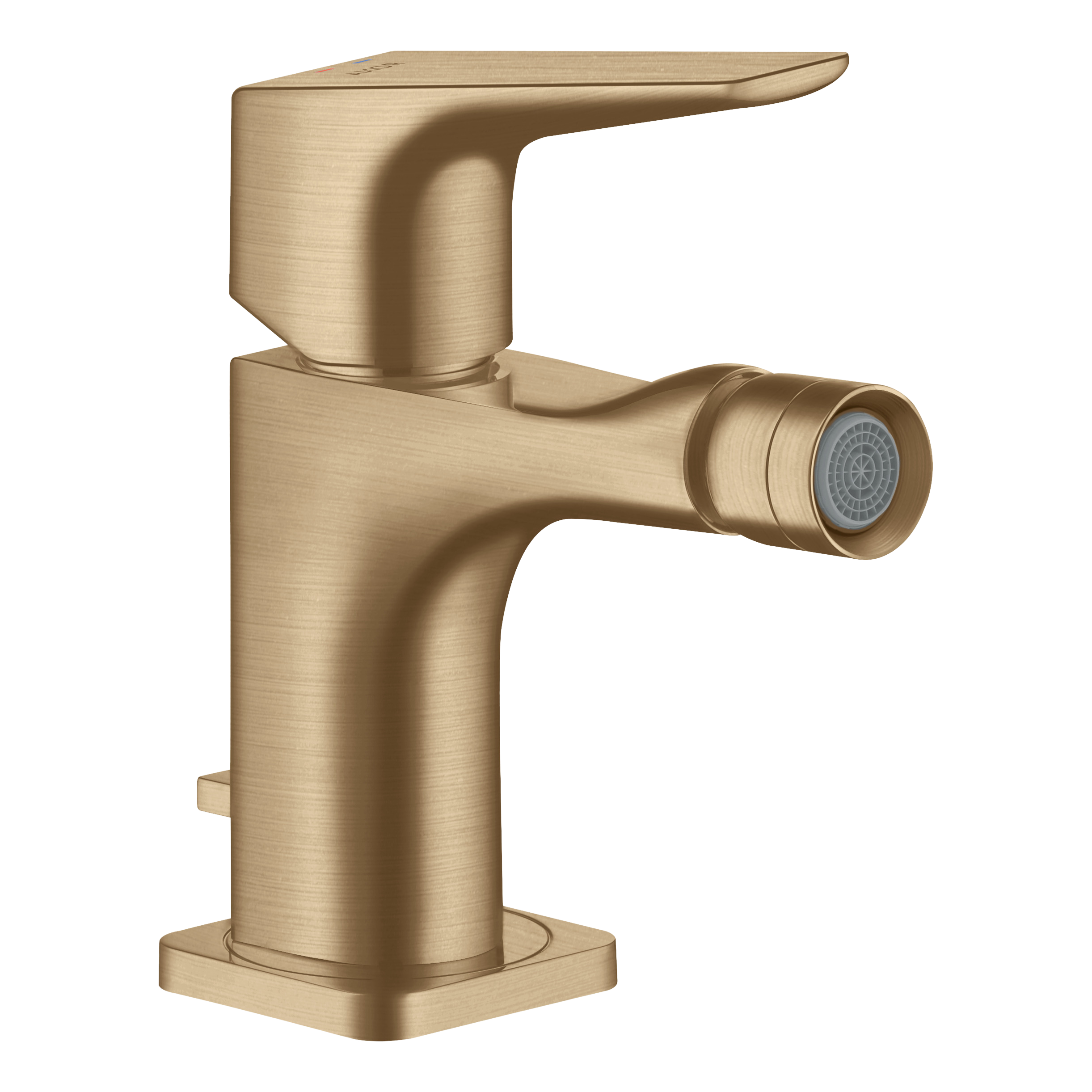 AXOR Citterio E Single Lever Handle Bidet Mixer Faucet with Lever Handle and Pop-Up Waste Set from Brandt in Brushed Bronze finish