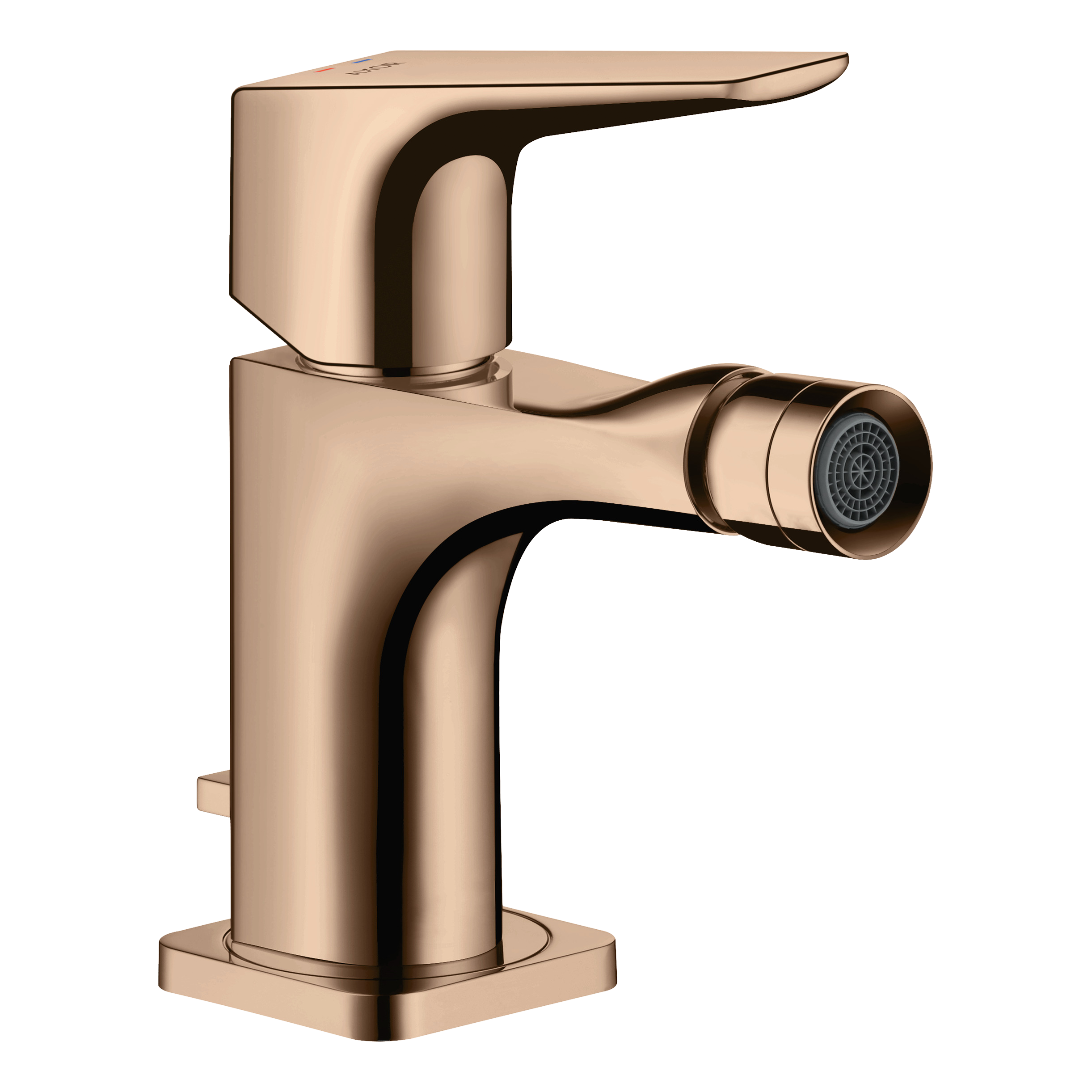 AXOR Citterio E Single Lever Handle Bidet Mixer Faucet with Lever Handle and Pop-Up Waste Set from Brandt in Polished Red Gold finish