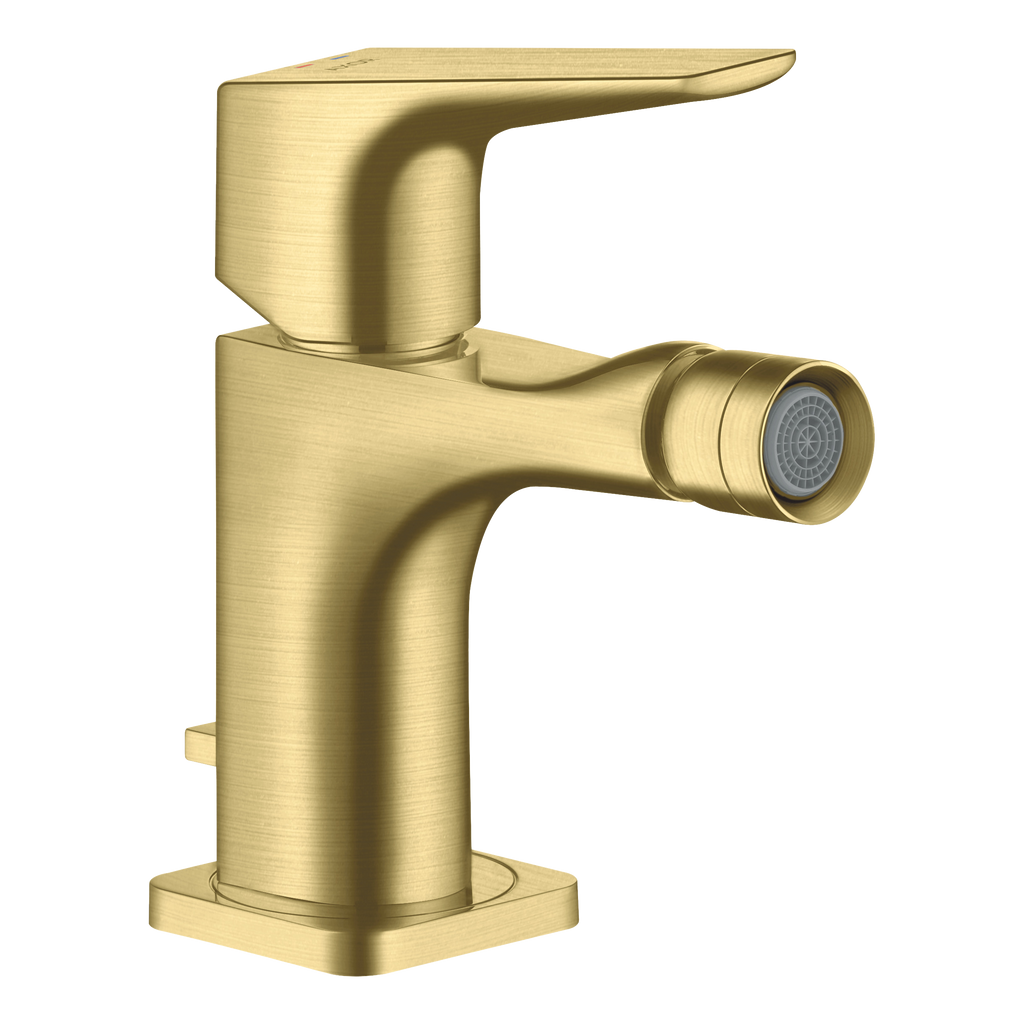 AXOR Citterio E Single Lever Handle Bidet Mixer Faucet with Lever Handle and Pop-Up Waste Set from Brandt in Brushed Brass finish