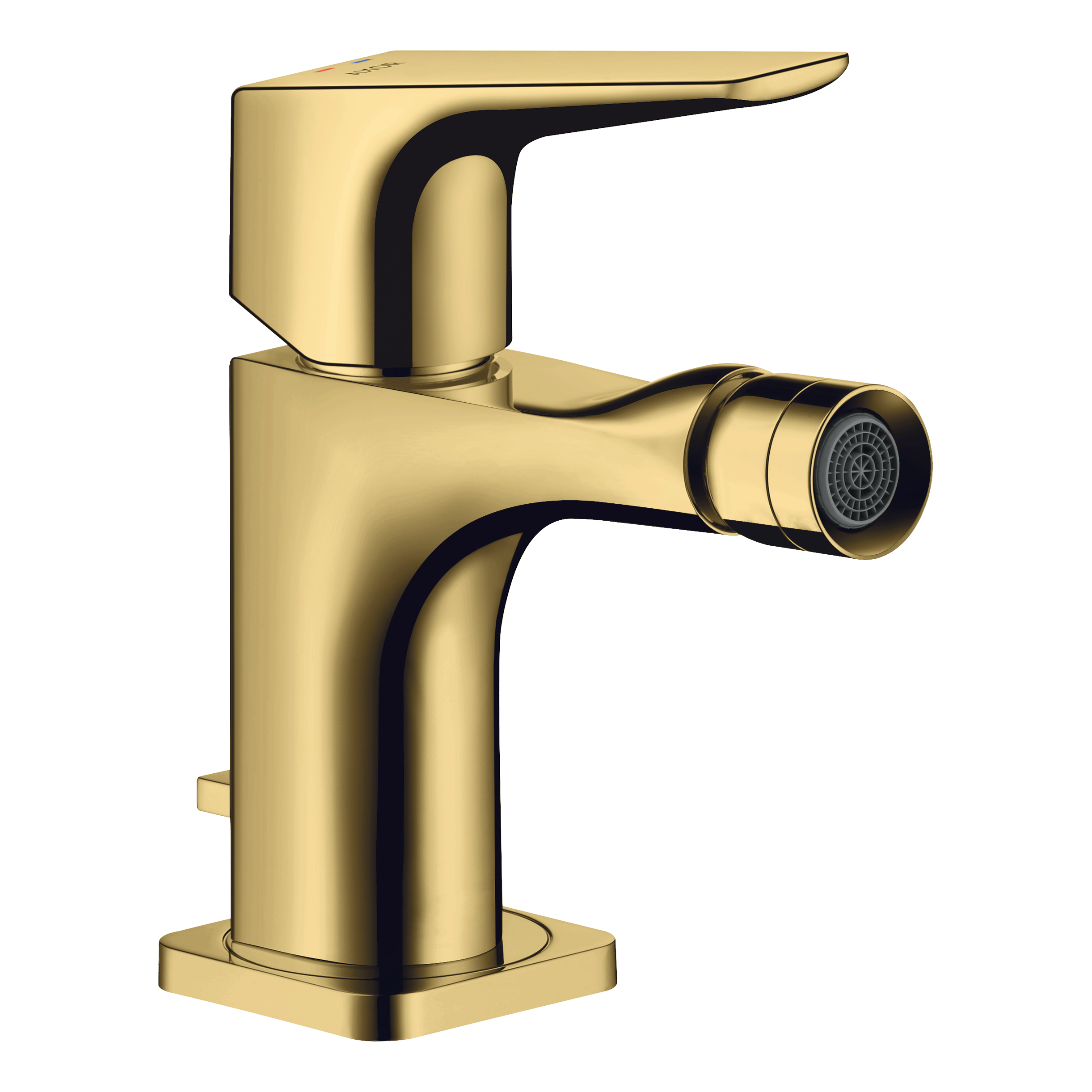 AXOR Citterio E Single Lever Handle Bidet Mixer Faucet with Lever Handle and Pop-Up Waste Set from Brandt in Polished Gold Optic finish