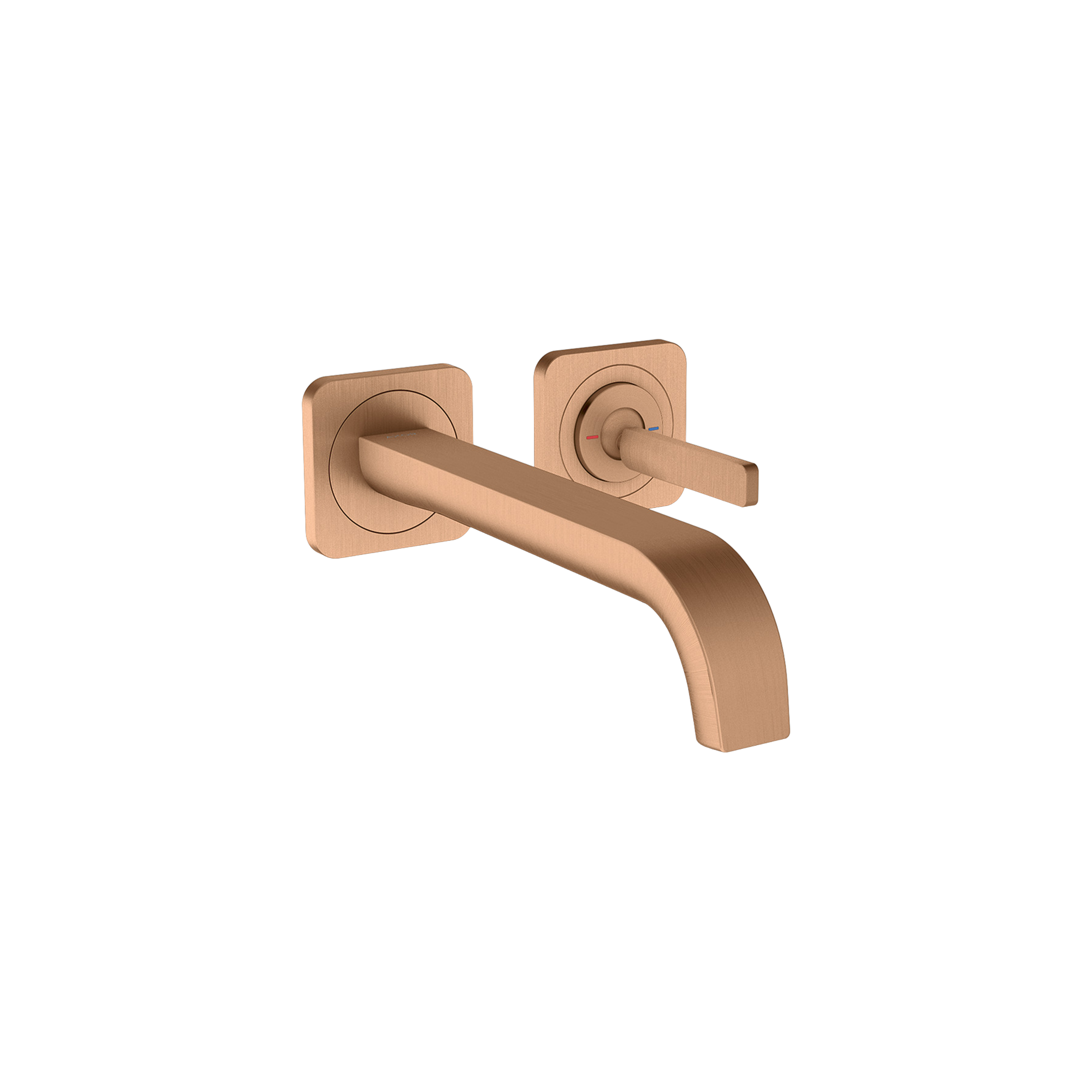 AXOR Citterio E Single Pin Handle 2-Hole Concealed Basin Mixer Faucet with 221 mm Spout and Escutcheons from Brandt in Brushed Bronze finish