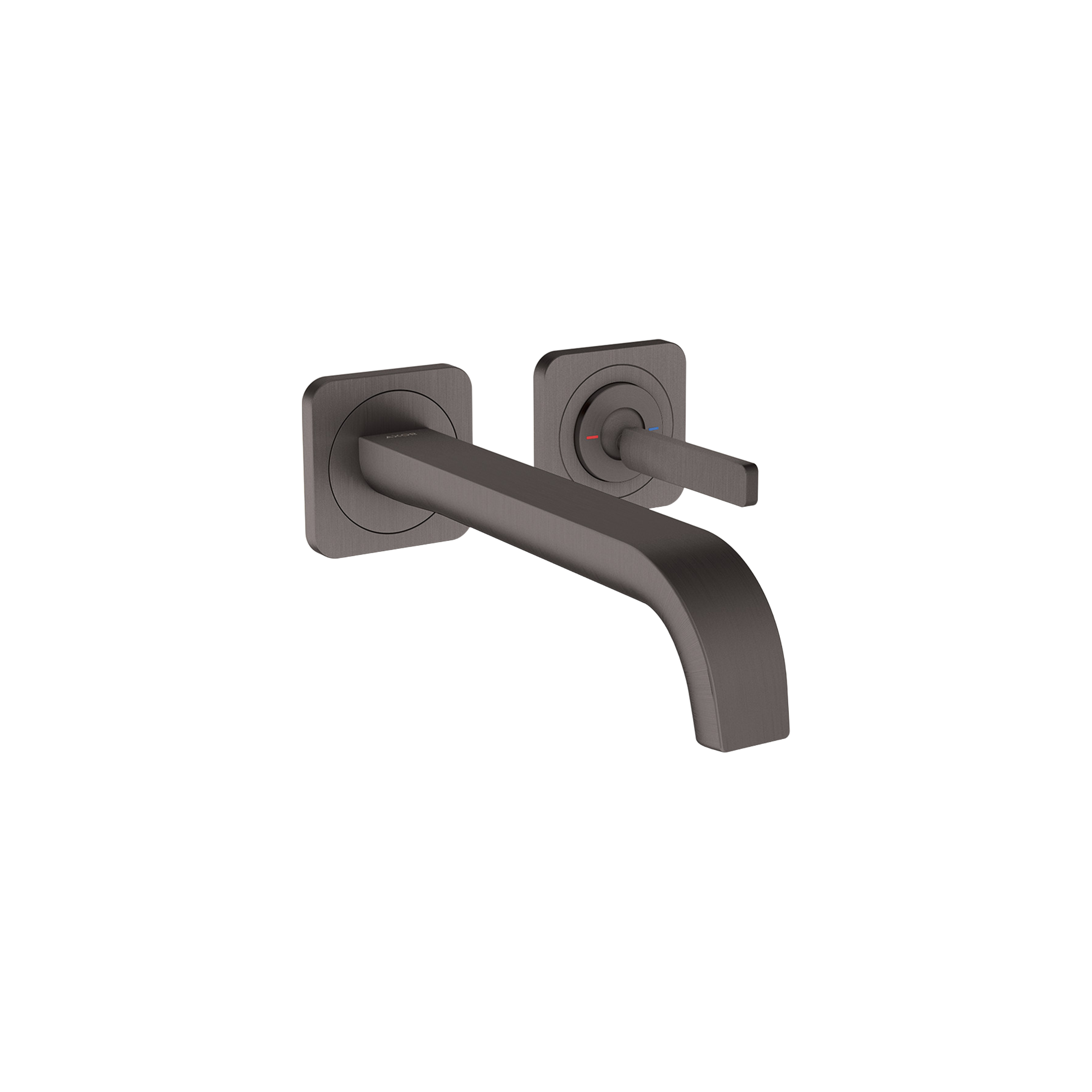 AXOR Citterio E Single Pin Handle 2-Hole Concealed Basin Mixer Faucet with 221 mm Spout and Escutcheons from Brandt in Brushed Black Chrome finish