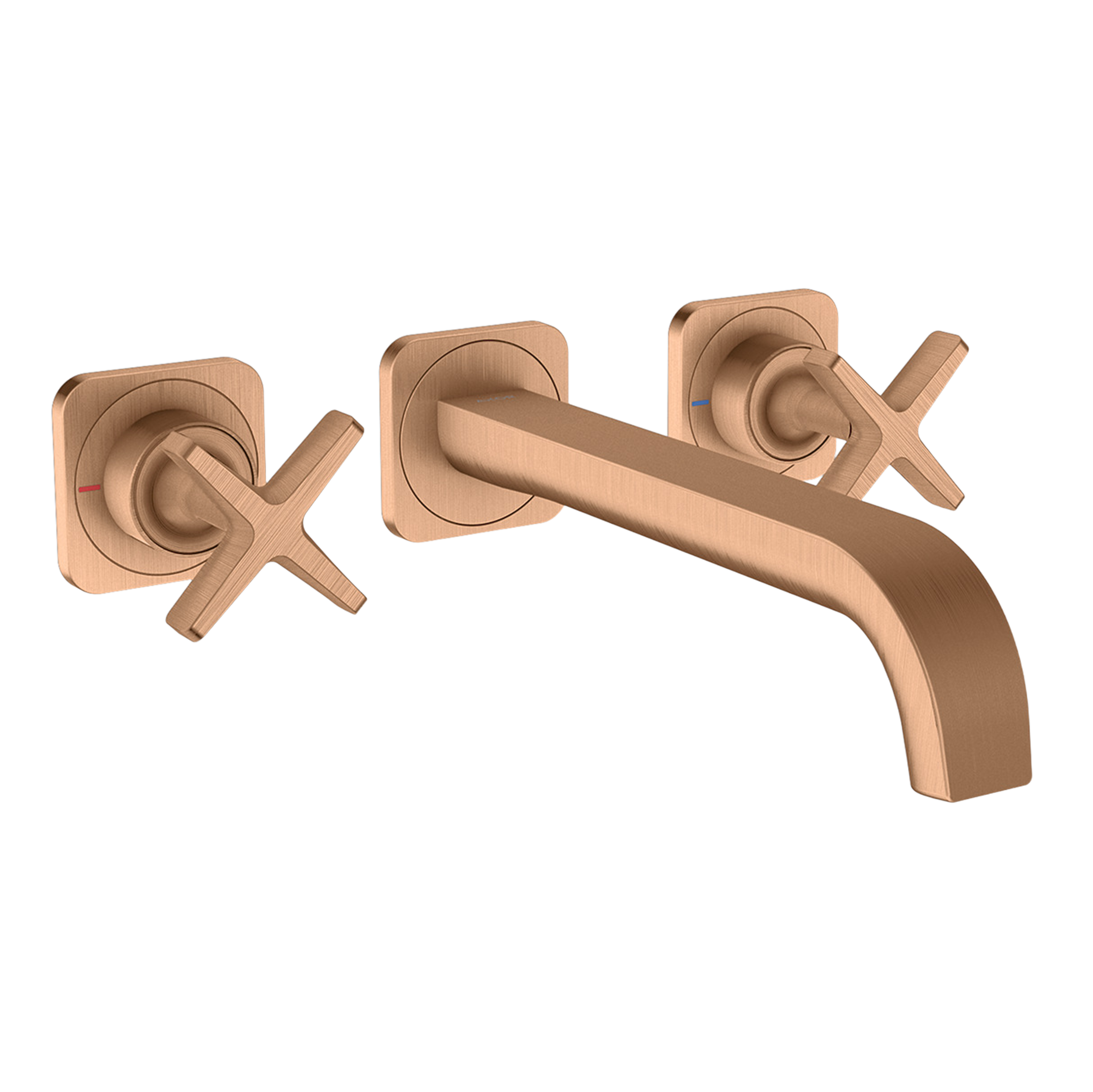 AXOR Citterio E 3-Hole Concealed Basin Mixer Faucet with 220 mm Spout and Escutcheons from Brandt in Brushed Bronze finish