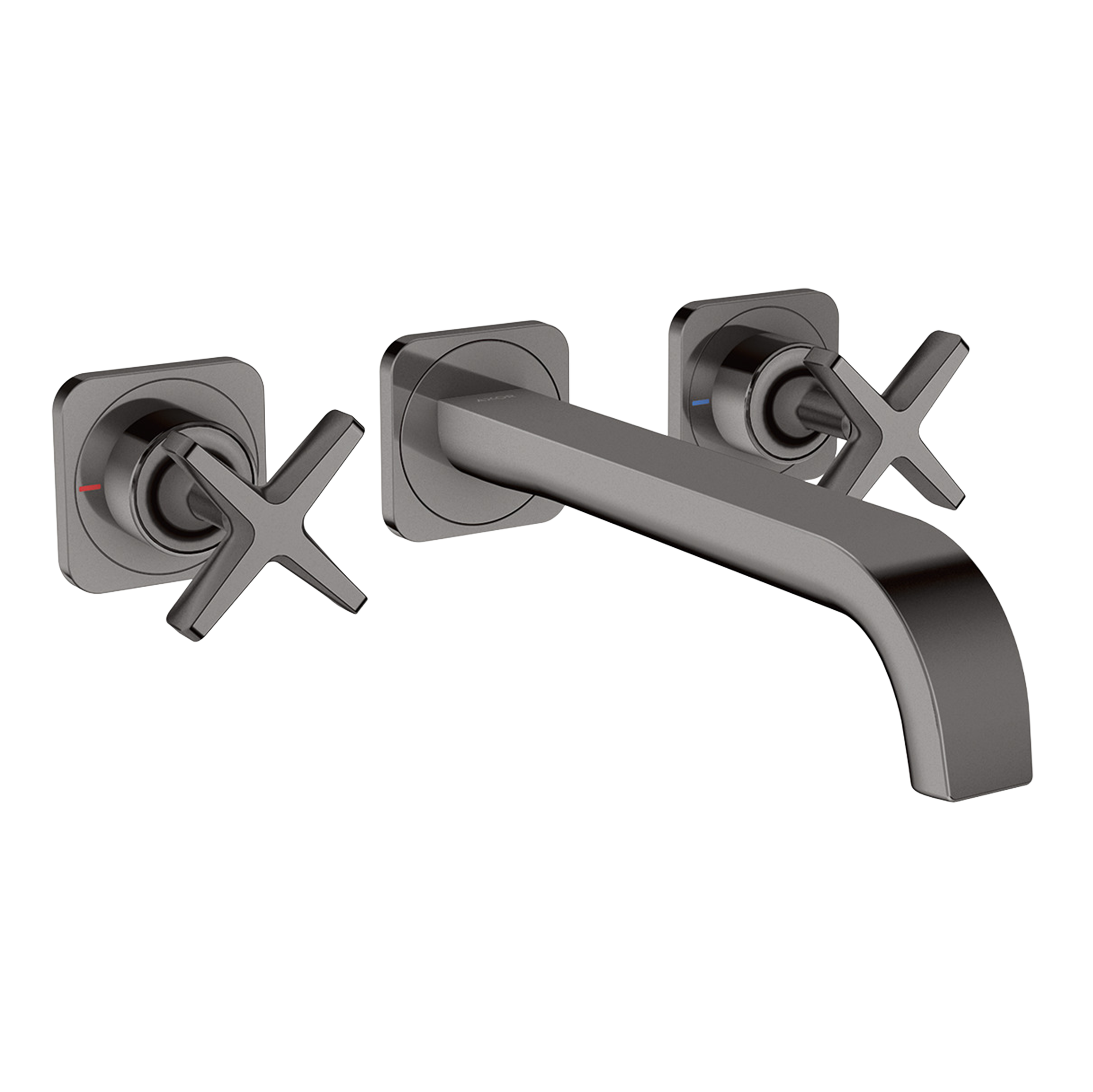 AXOR Citterio E 3-Hole Concealed Basin Mixer Faucet with 220 mm Spout and Escutcheons from Brandt in Polished Black Chrome finish
