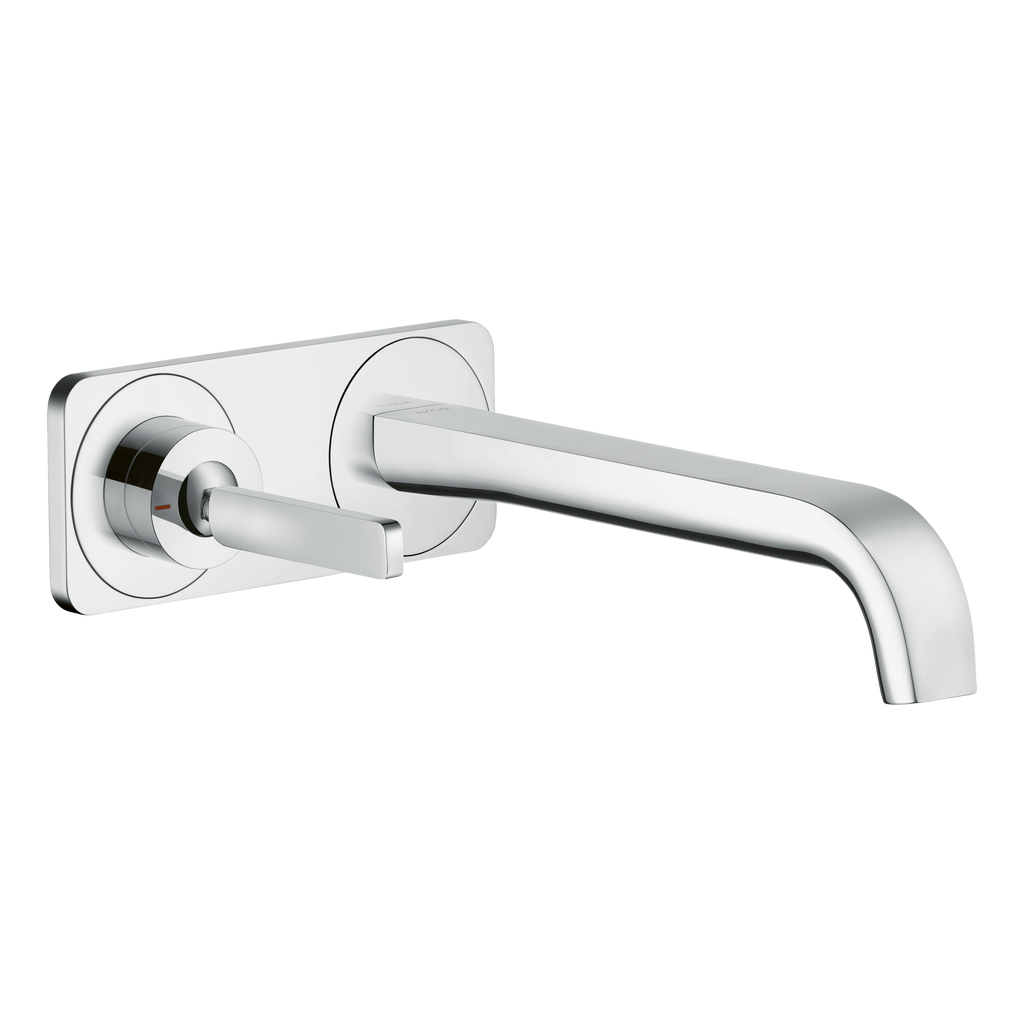 AXOR Citterio E Single Lever Handle 2-Hole Concealed Basin Mixer Faucet with 221 mm Spout and Plate from Brandt in Chrome finish