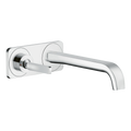 AXOR Citterio E Single Lever Handle 2-Hole Concealed Basin Mixer Faucet with 221 mm Spout and Plate from Brandt in Chrome finish