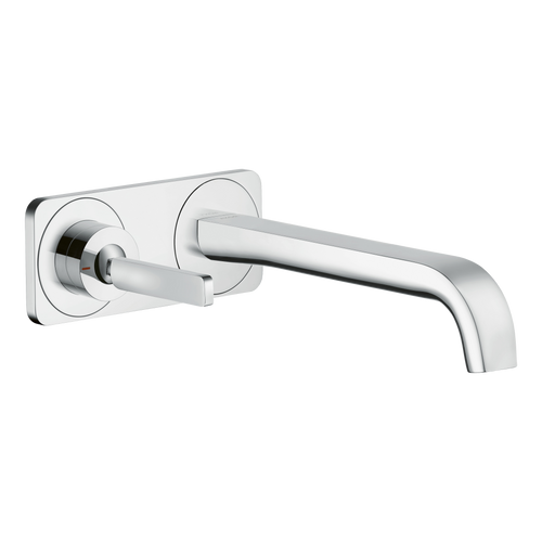AXOR Citterio E Single Lever Handle 2-Hole Concealed Basin Mixer Faucet with 221 mm Spout and Plate from Brandt in Chrome finish
