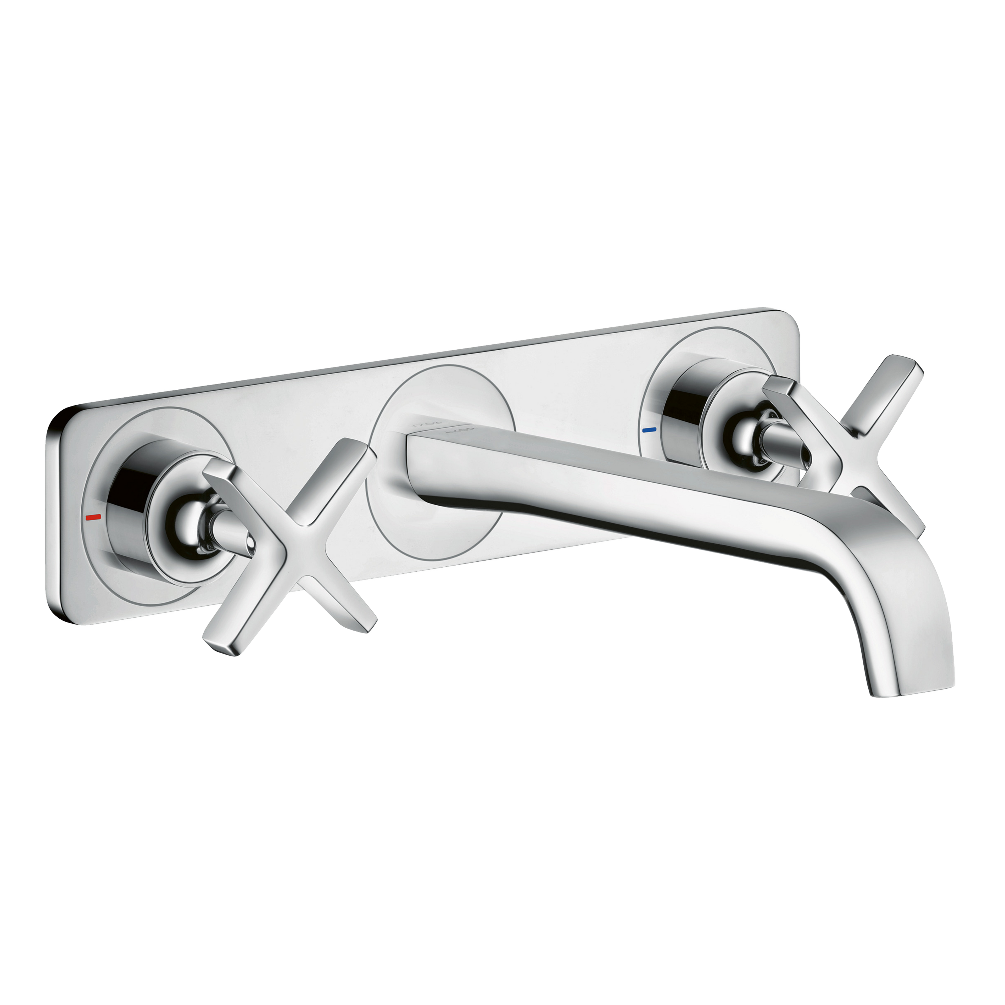 AXOR Citterio E 3-Hole Concealed Basin Mixer Faucet with 220 mm Spout and Plate from Brandt in Chrome finish