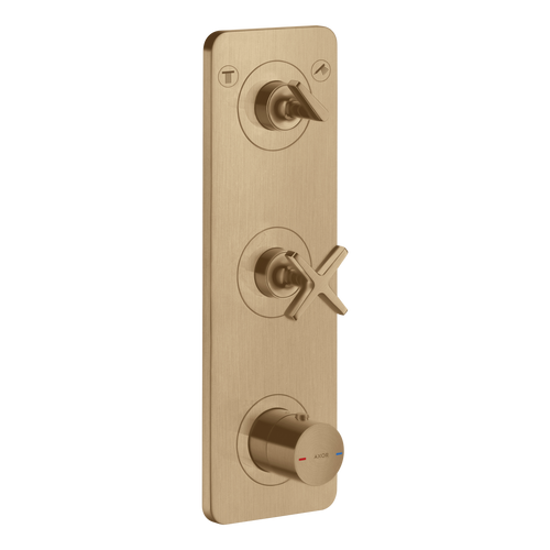 AXOR Citterio E Concealed Shower Thermostat Module 380/120 with 2 Outlets and Plate from Brandt in Brushed Bronze finish