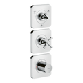 AXOR Citterio E Concealed Shower Thermostat Module 380/120 with 3 Outlets and Escutcheons from Brandt in Chrome finish