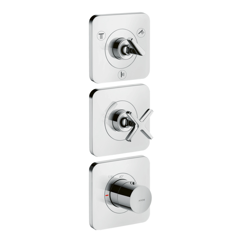 AXOR Citterio E Concealed Shower Thermostat Module 380/120 with 3 Outlets and Escutcheons from Brandt in Chrome finish