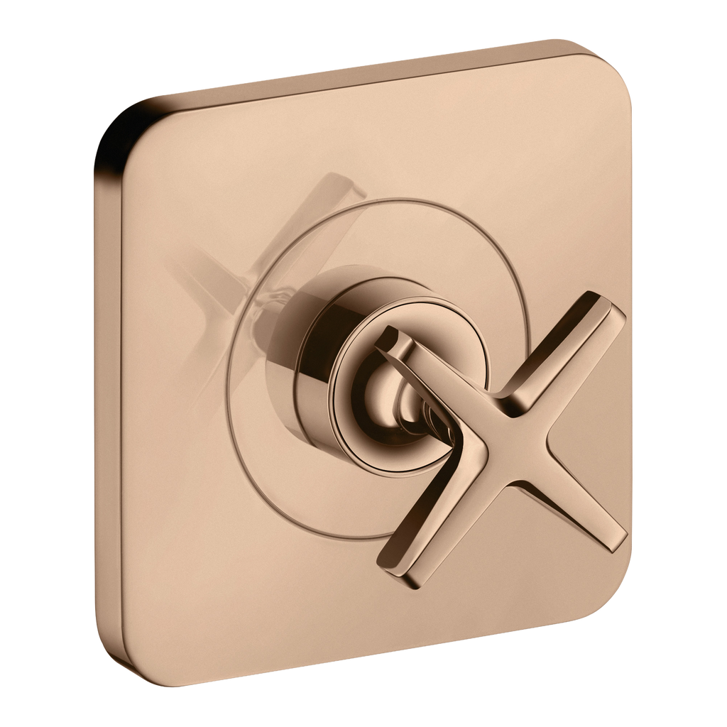 AXOR Citterio E Concealed Shut-Off Valve 120/120 from Brandt in Polished Red Gold finish