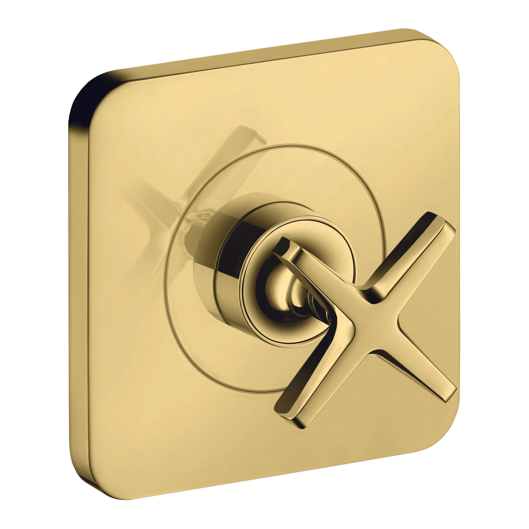 AXOR Citterio E Concealed Shut-Off Valve 120/120 from Brandt in Polished Gold Optic finish