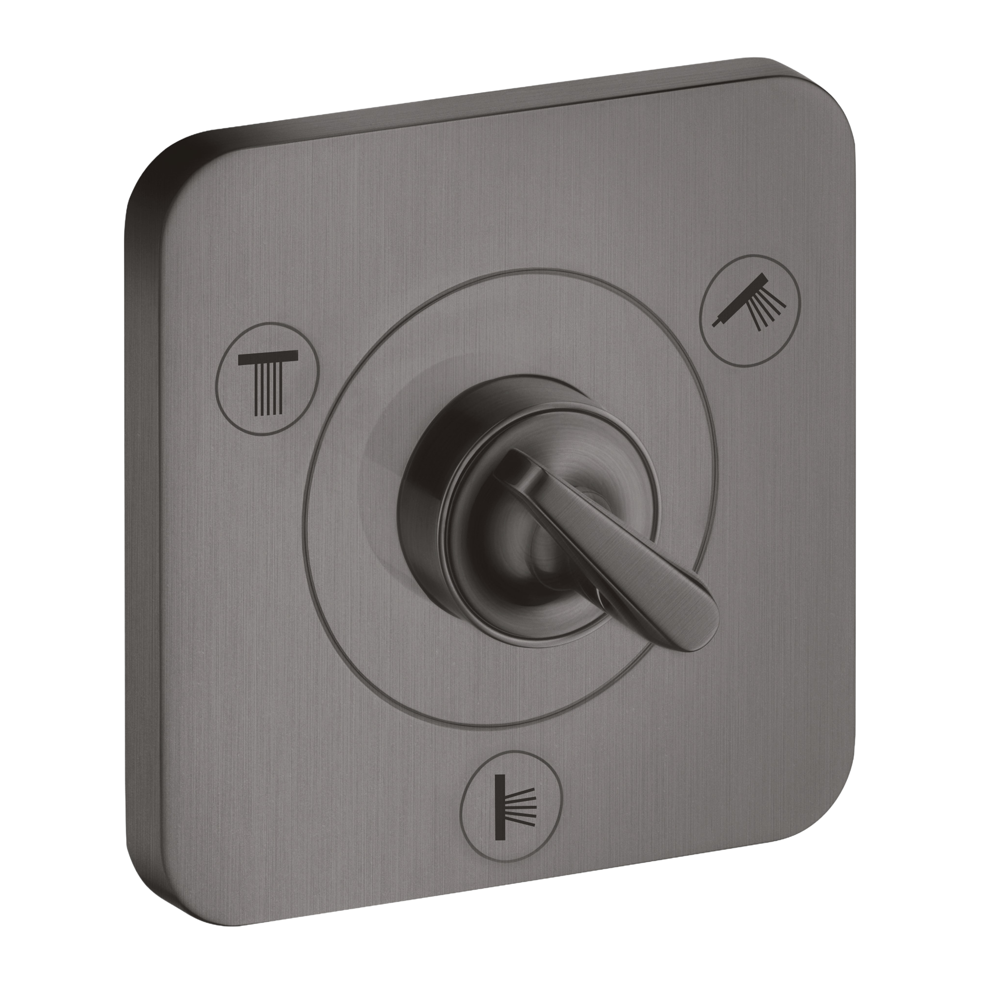 AXOR Citterio E Trio Quattro Concealed Shut-Off Diverter Valve 120/120 from Brandt in Brushed Black Chrome finish