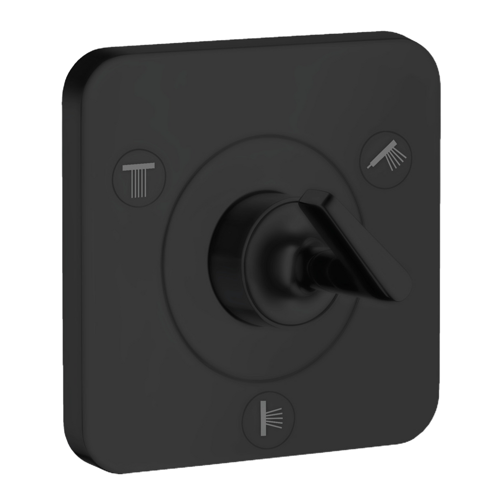 AXOR Citterio E Trio Quattro Concealed Shut-Off Diverter Valve 120/120 from Brandt in Matt Black finish