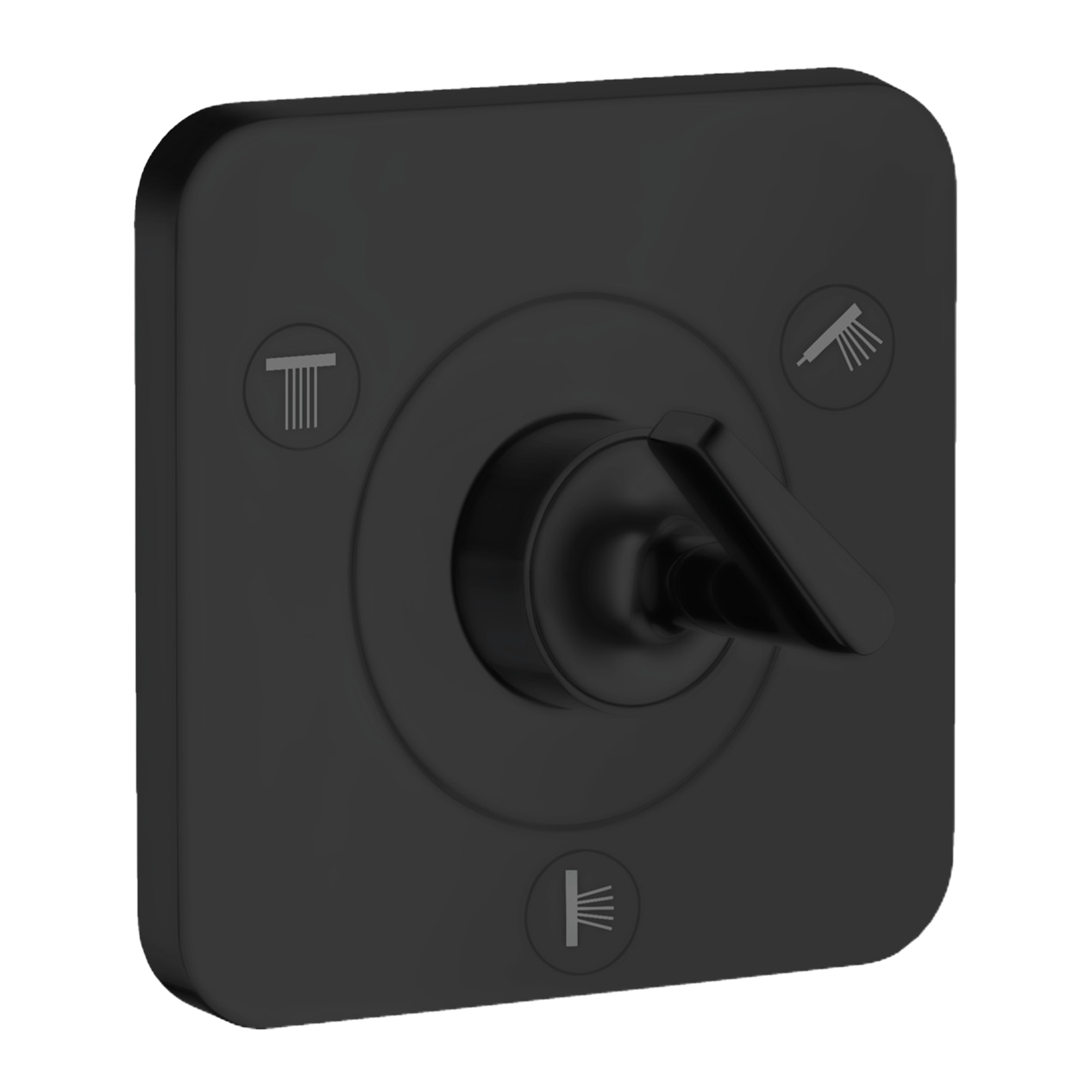 AXOR Citterio E Trio Quattro Concealed Shut-Off Diverter Valve 120/120 from Brandt in Matt Black finish