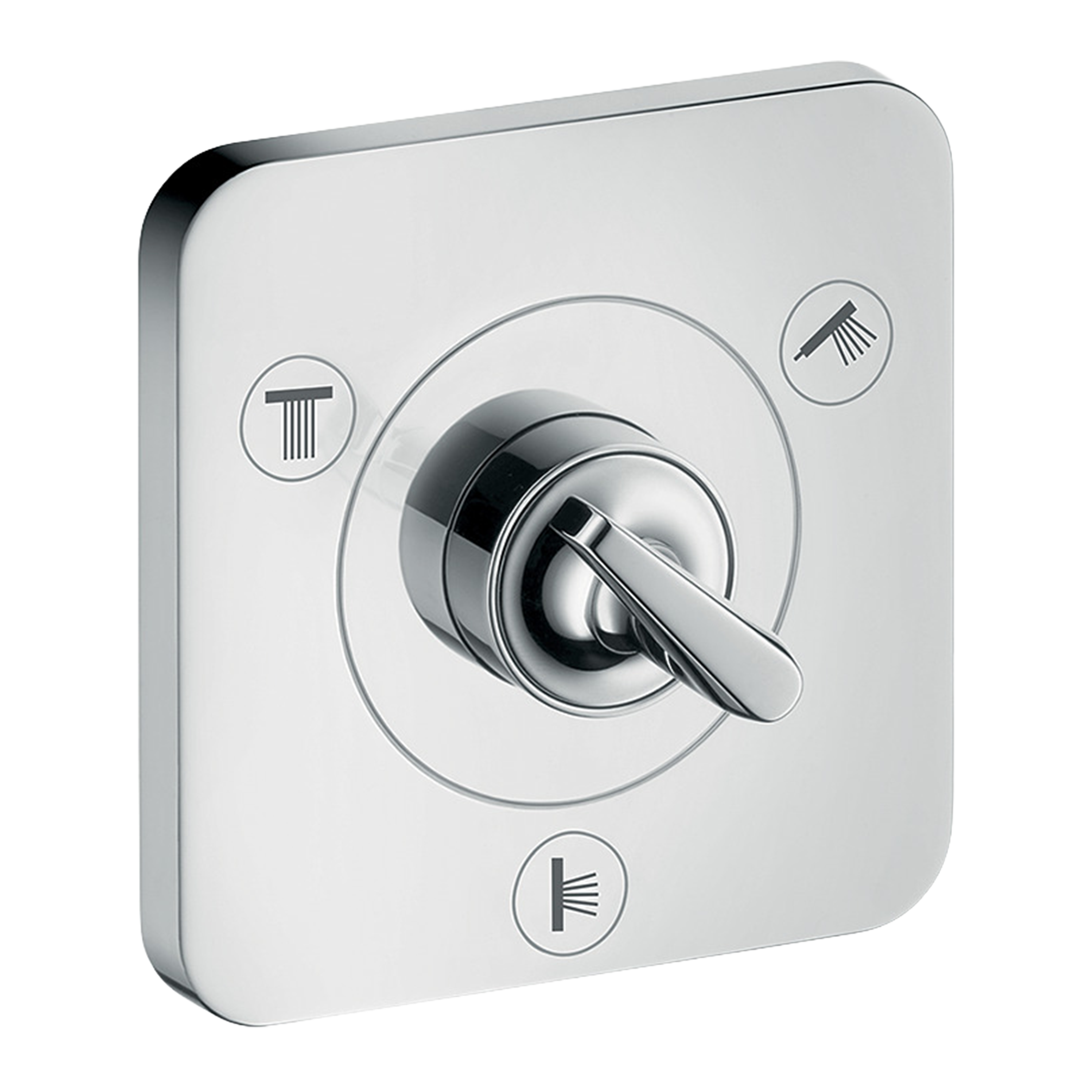 AXOR Citterio E Trio Quattro Concealed Shut-Off Diverter Valve 120/120 from Brandt in Stainless Steel Optic finish