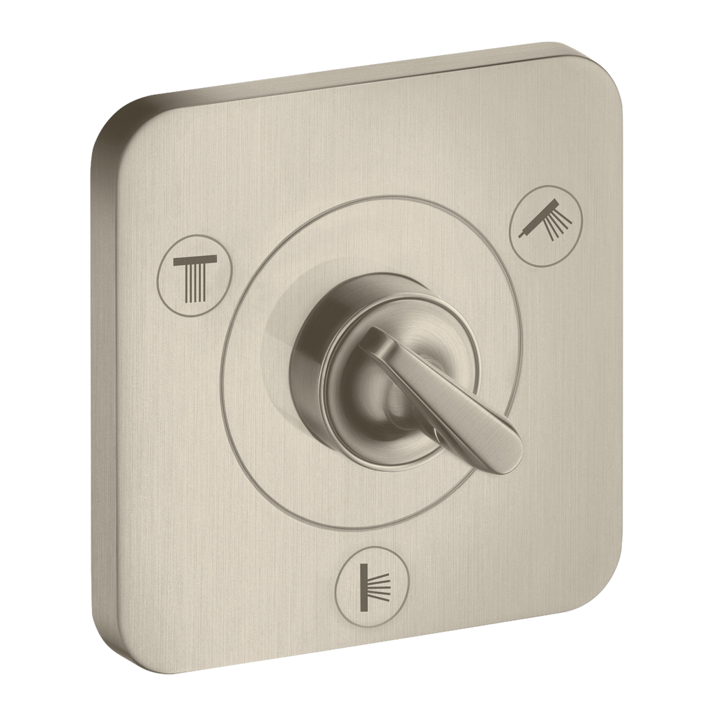 AXOR Citterio E Trio Quattro Concealed Shut-Off Diverter Valve 120/120 from Brandt in Brushed Nickel finish