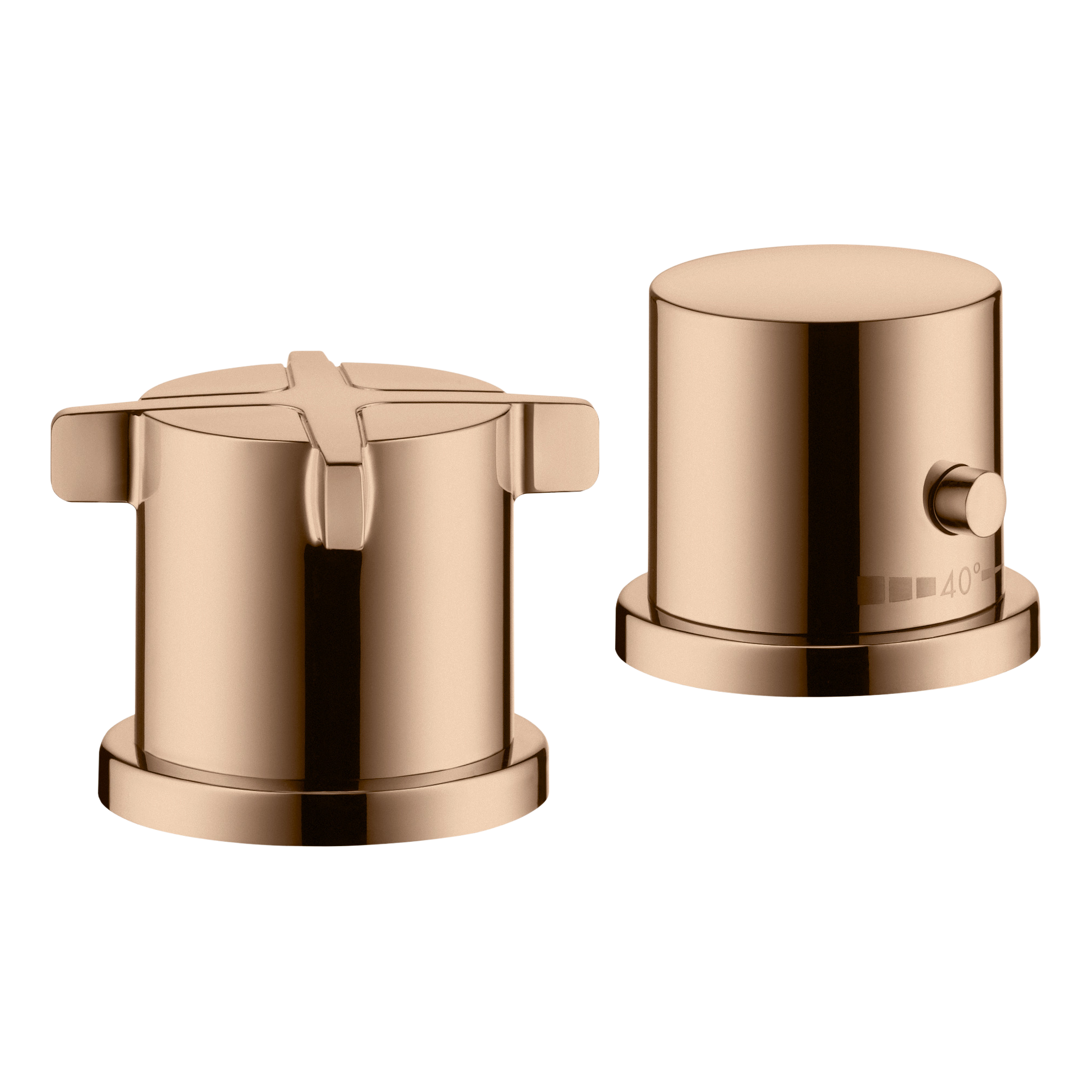 AXOR Citterio E 2-Hole Rim-Mounted Thermostatic Bath Mixer from Brandt in Polished Red Gold finish