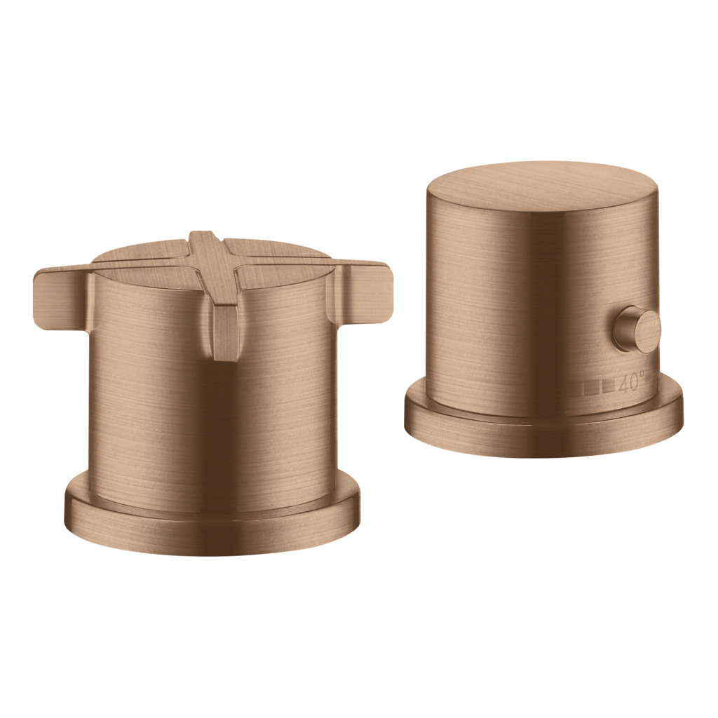 AXOR Citterio E 2-Hole Rim-Mounted Thermostatic Bath Mixer from Brandt in Brushed Red Gold finish
