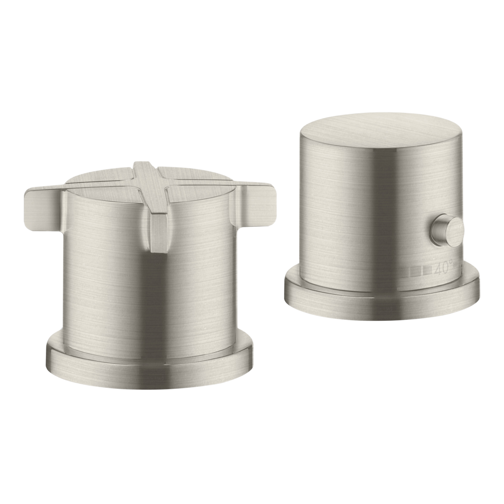 AXOR Citterio E 2-Hole Rim-Mounted Thermostatic Bath Mixer from Brandt in Stainless Steel Optic finish