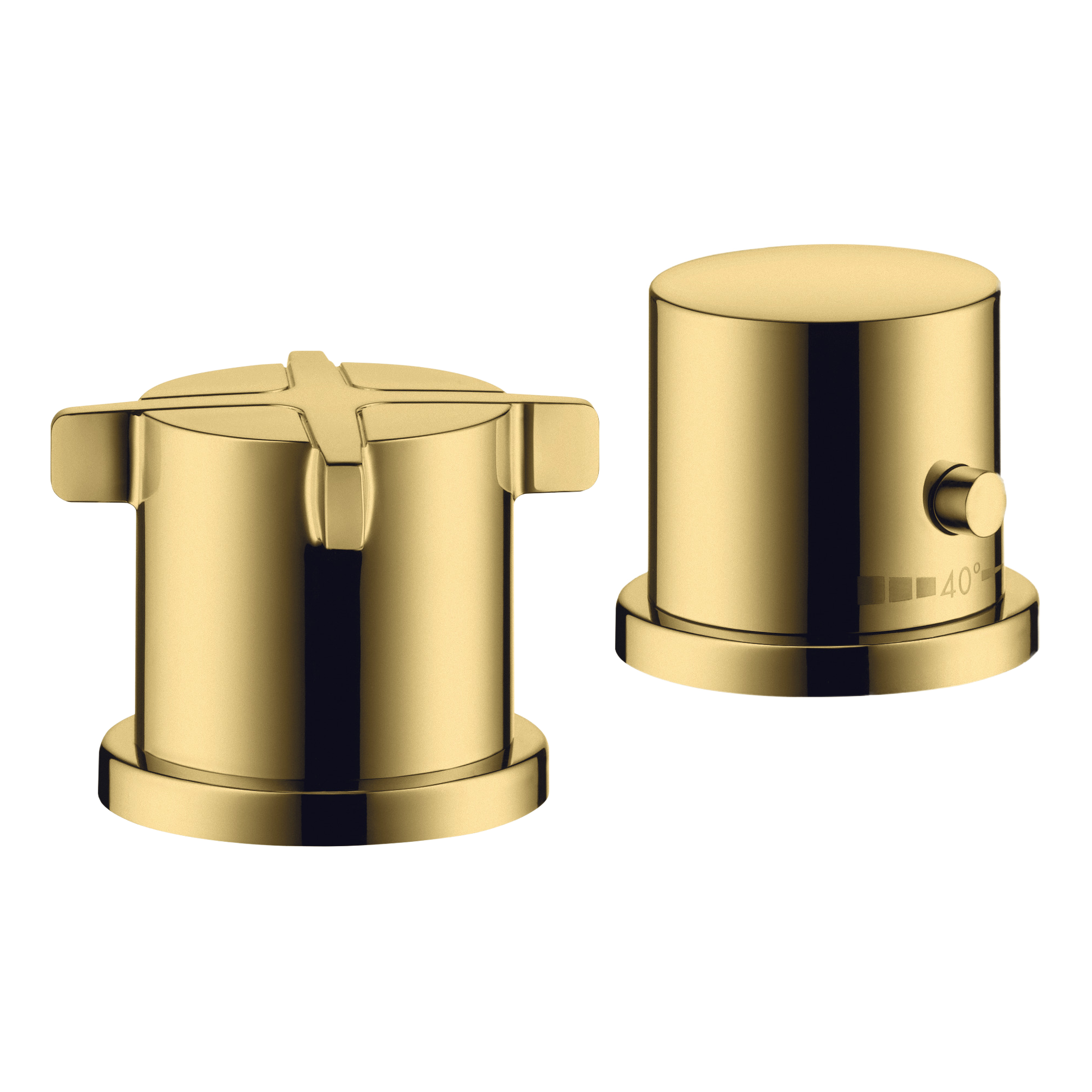 AXOR Citterio E 2-Hole Rim-Mounted Thermostatic Bath Mixer from Brandt in Polished Gold Optic finish