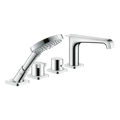 AXOR Citterio E 4-Hole Tile-Mounted Thermostatic Bath & Shower Mixer Faucet from Brandt in Chrome finish