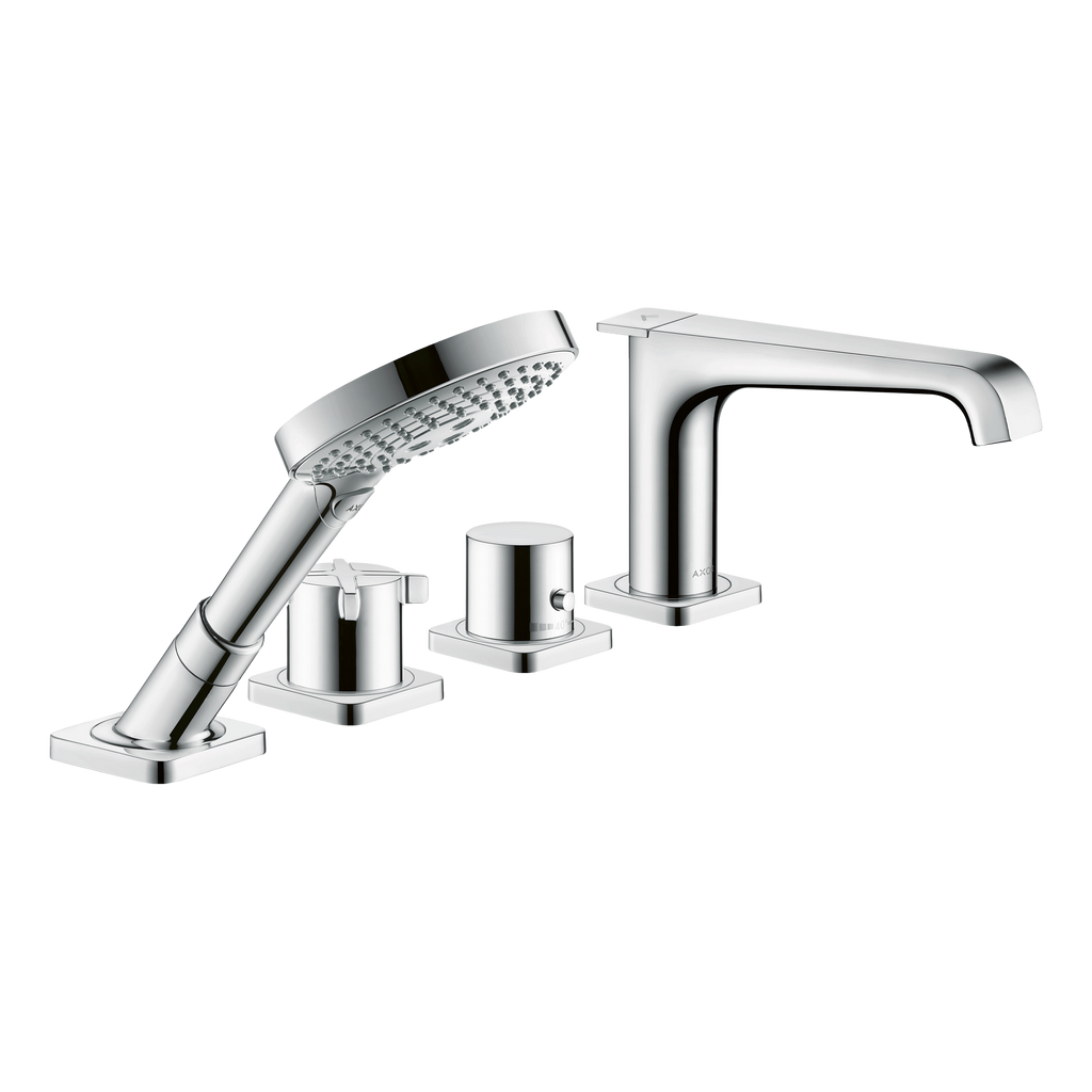 AXOR Citterio E 4-Hole Rim-Mounted Bath & Shower Mixer Faucet from Brandt in Chrome finish