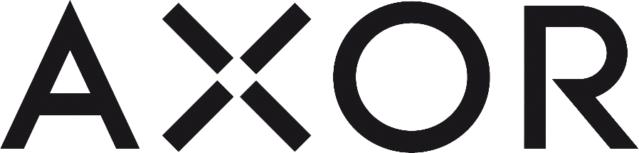 Black AXOR logo on transparent background