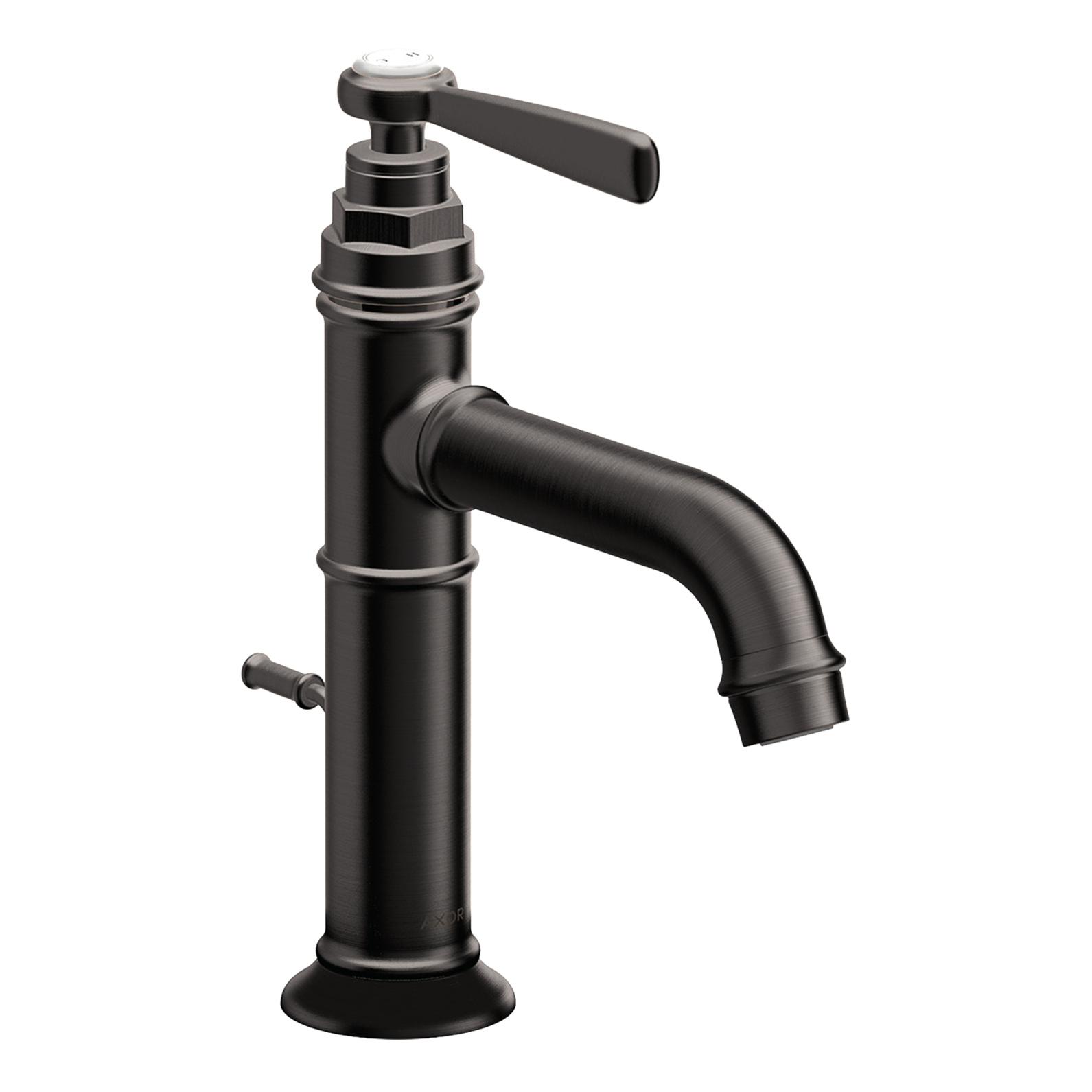 AXOR Montreux Single Lever Handle Basin Mixer Faucet 100 with Pop-Up Waste Set from Brandt in Brushed Black Chrome finish