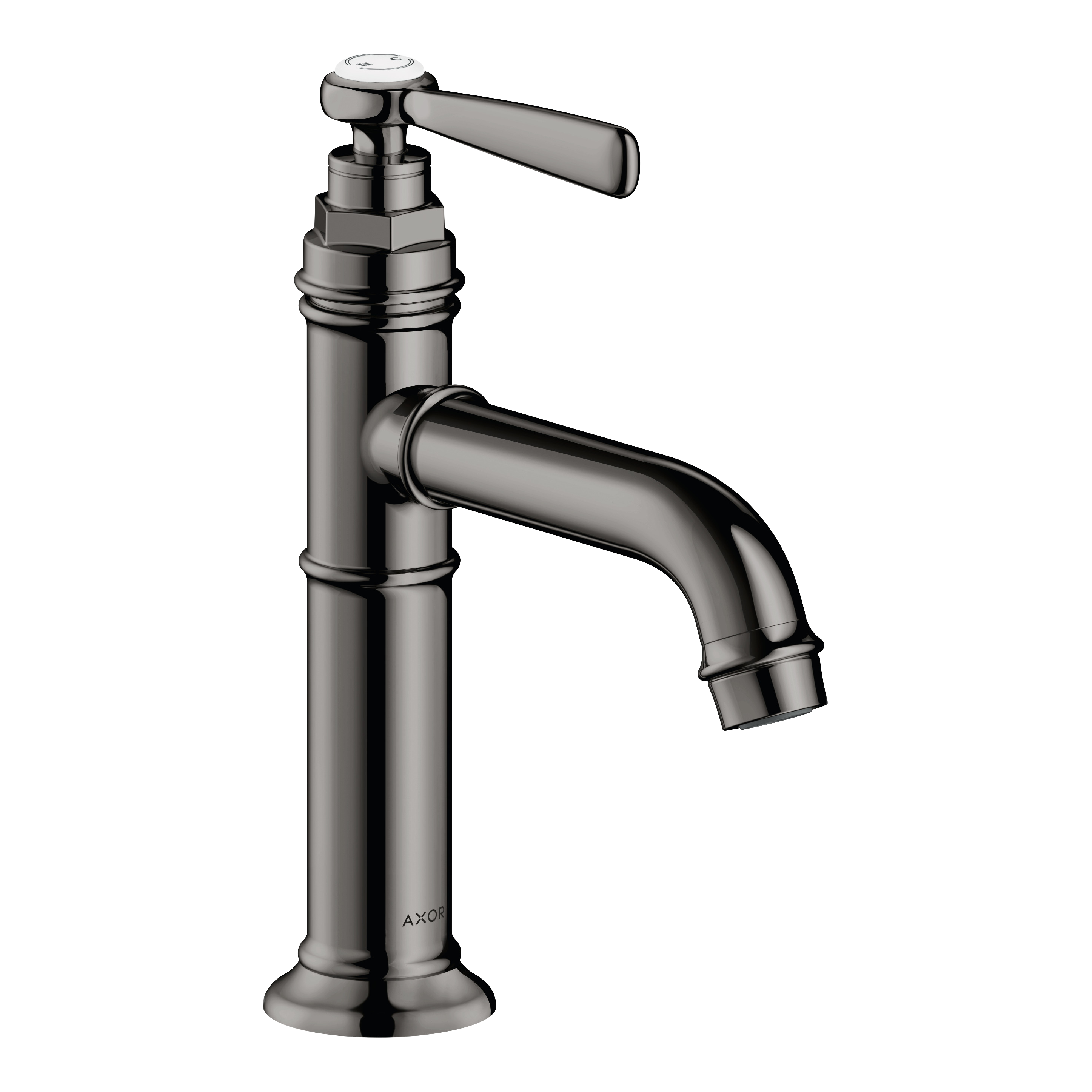 AXOR Montreux Single Lever Handle Basin Mixer Faucet 100 with Open Waste Set from Brandt in Polished Black Chrome finish
