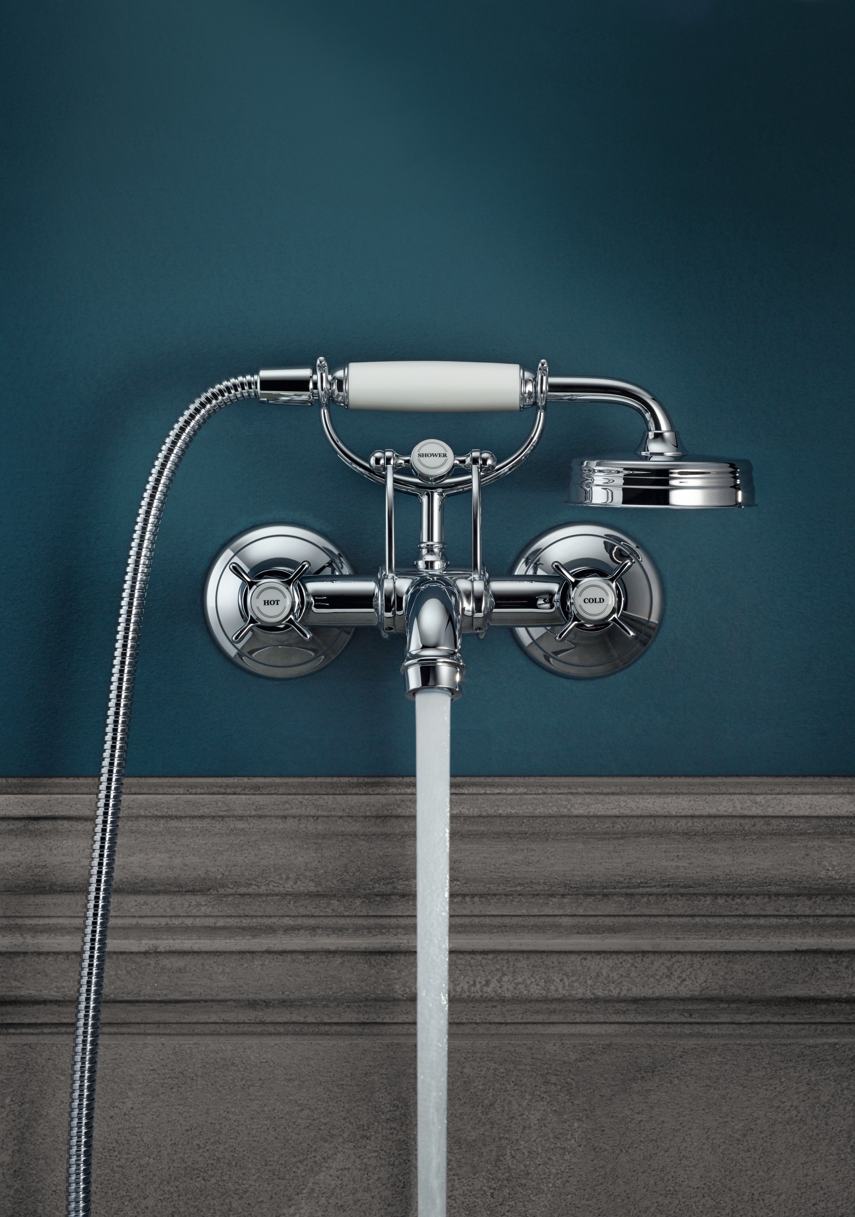 AXOR Montreux 2-Handle Bath & Shower Mixer Faucet with Cross Handles 170 cc from Brandt in Chrome finish