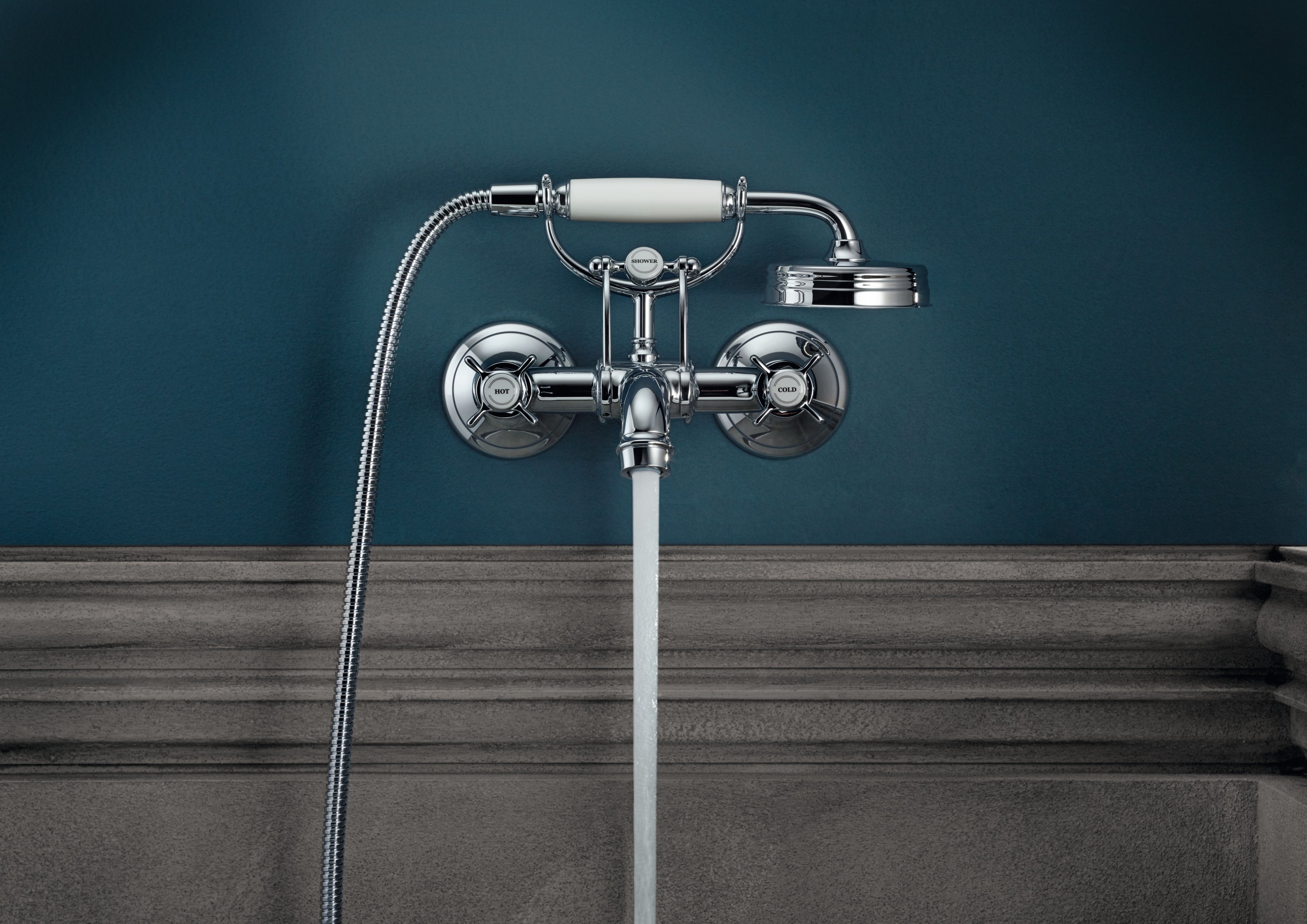 AXOR Montreux 2-Handle Bath & Shower Mixer Faucet with Cross Handles 170 cc from Brandt in Chrome finish